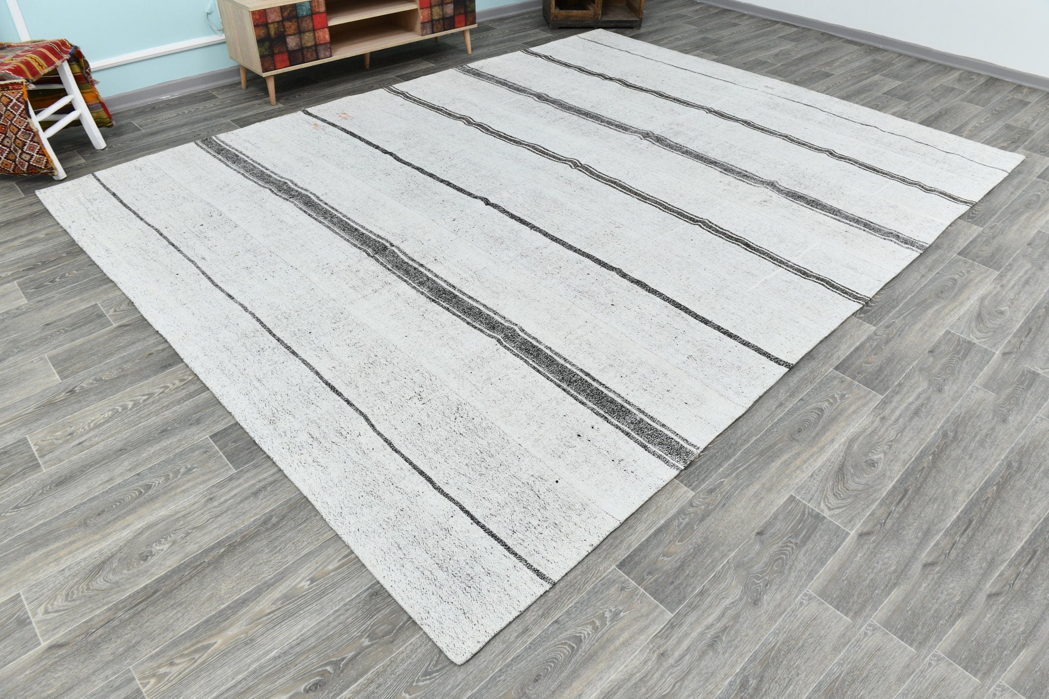 Turkish Flatweave Patchwork Rug 9’2’ x 11’10’