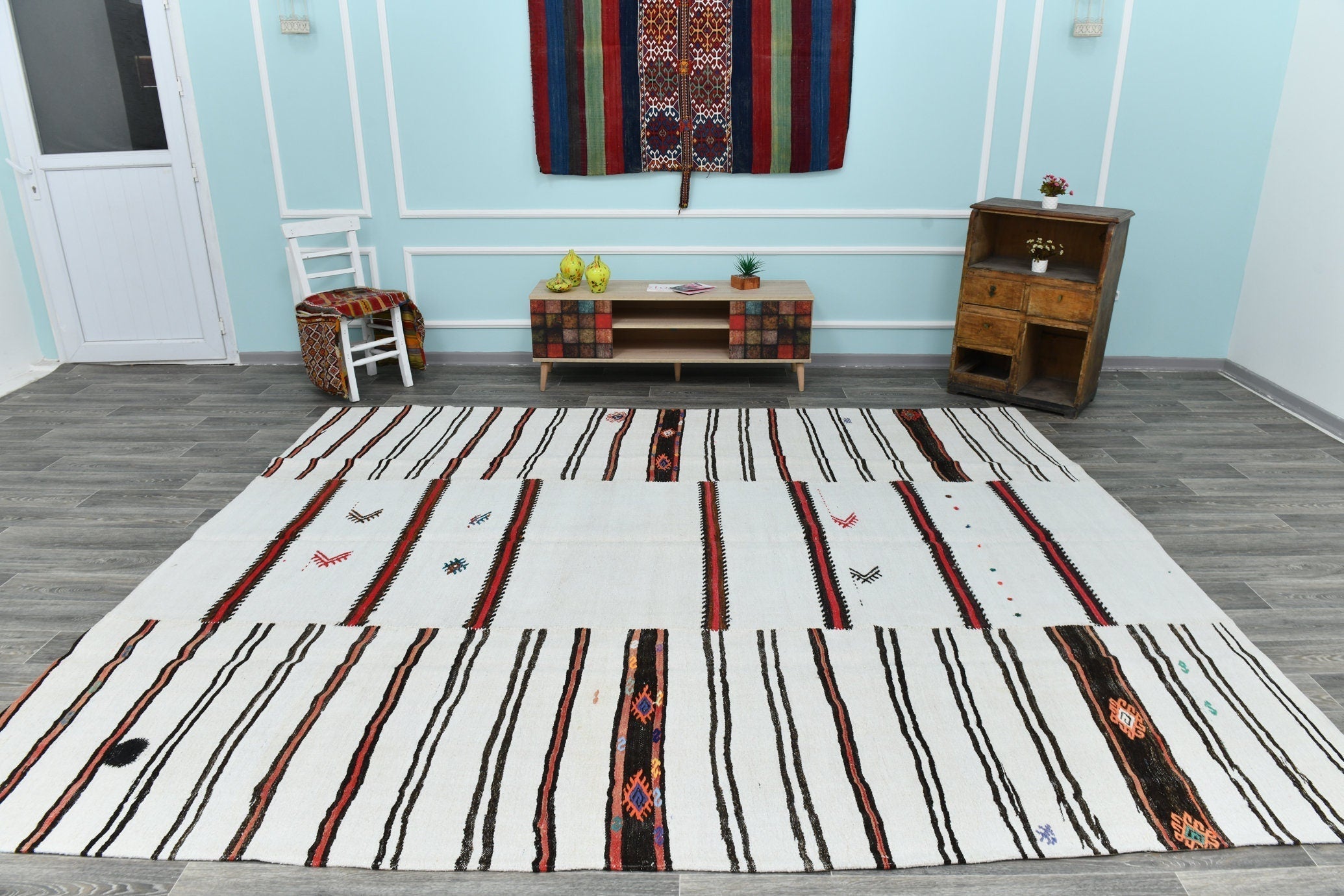 Turkish Hemp Old Rug 9’ x 11’