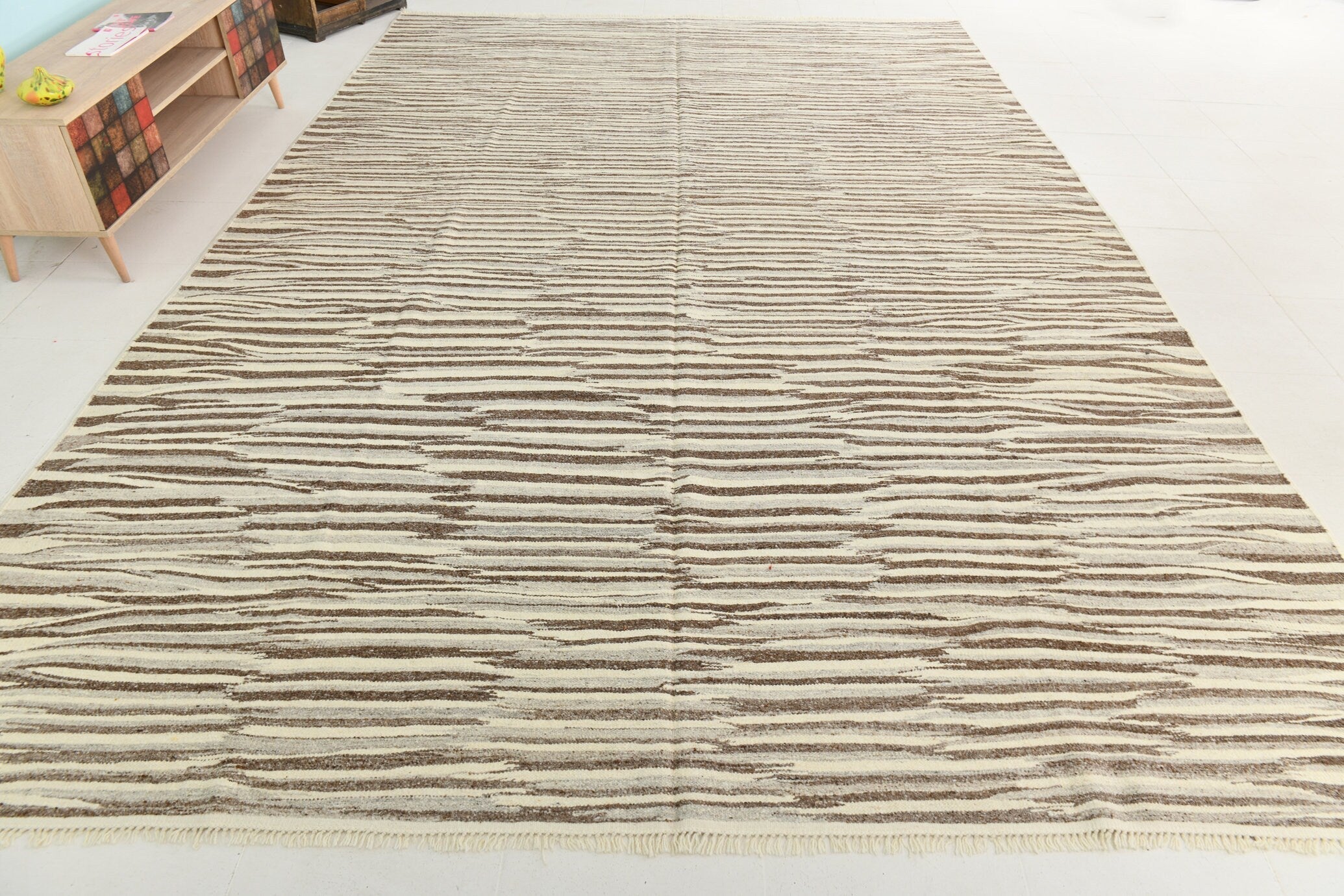 Turkish Kilim Ethnic Rug 13’9’ x 9’4’