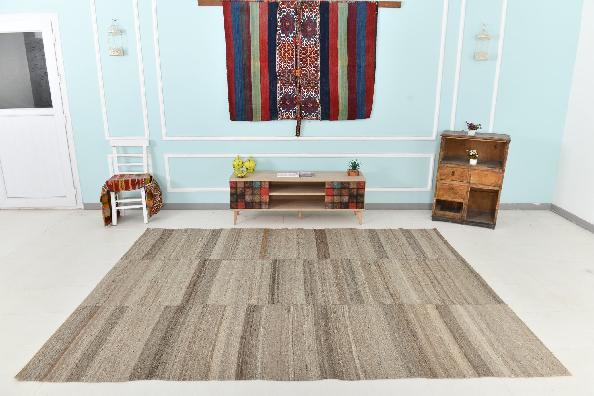 Turkish Kilim Ethnic Rug 9’9’ x 7’5’