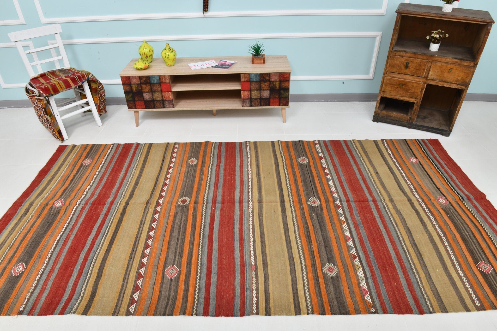 Turkish Kilim Old Rug 10’1’’ x 4’12’’