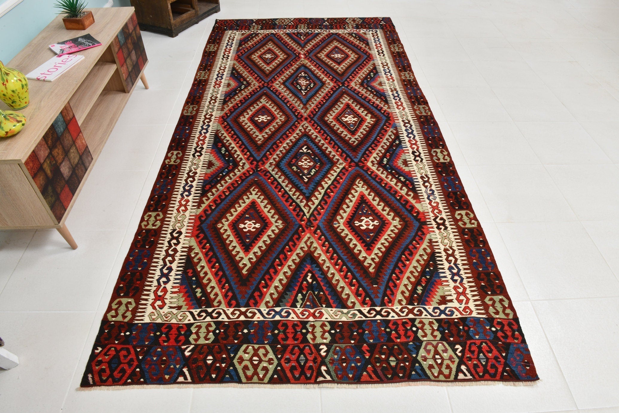 Turkish Kilim Old Rug 10’2’ x 4’11’