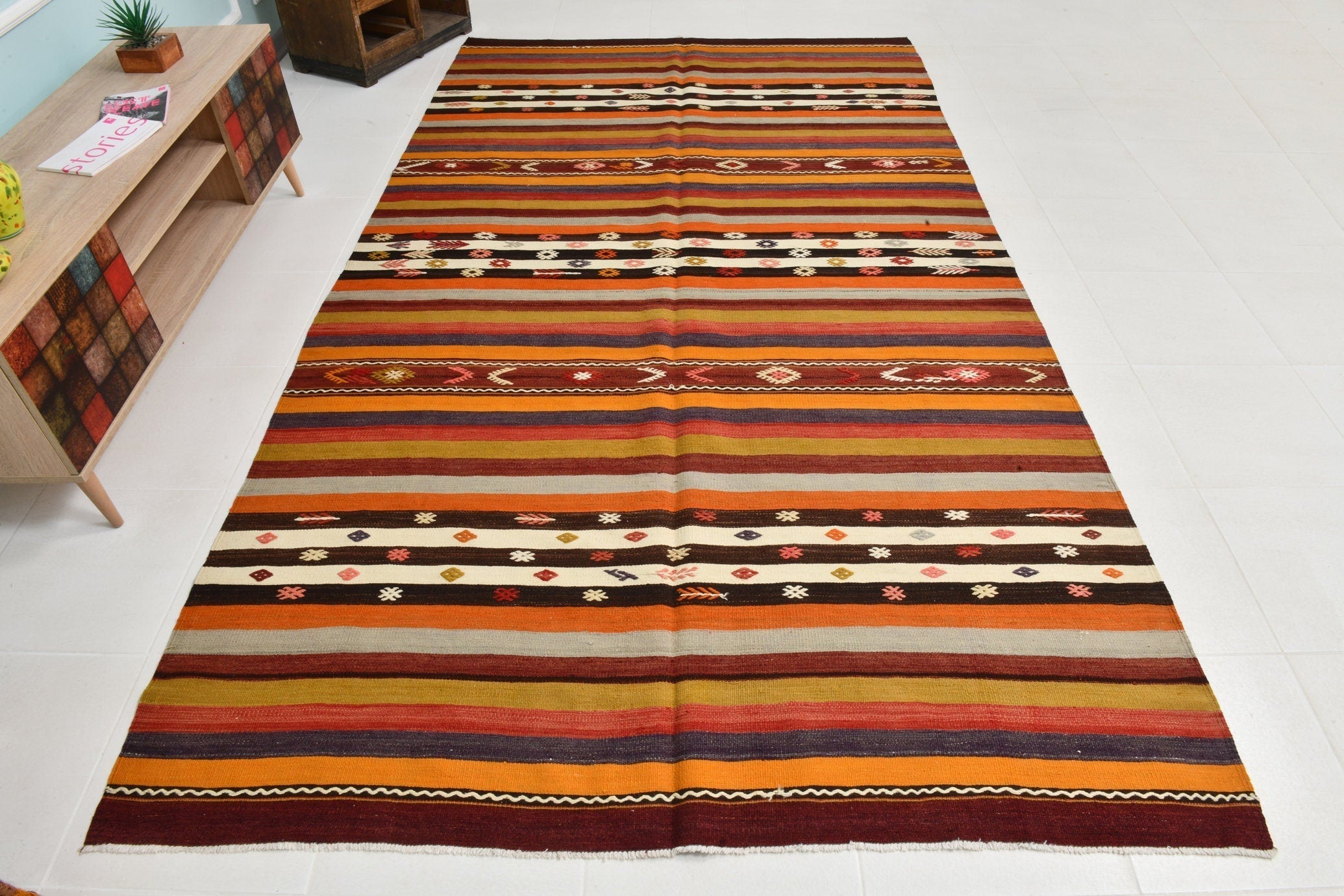 Turkish Kilim Old Rug 10’6’’ x 5’10’’