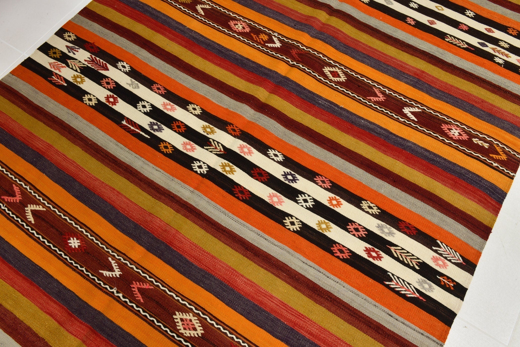 Turkish Kilim Old Rug 10’6’’ x 5’10’’