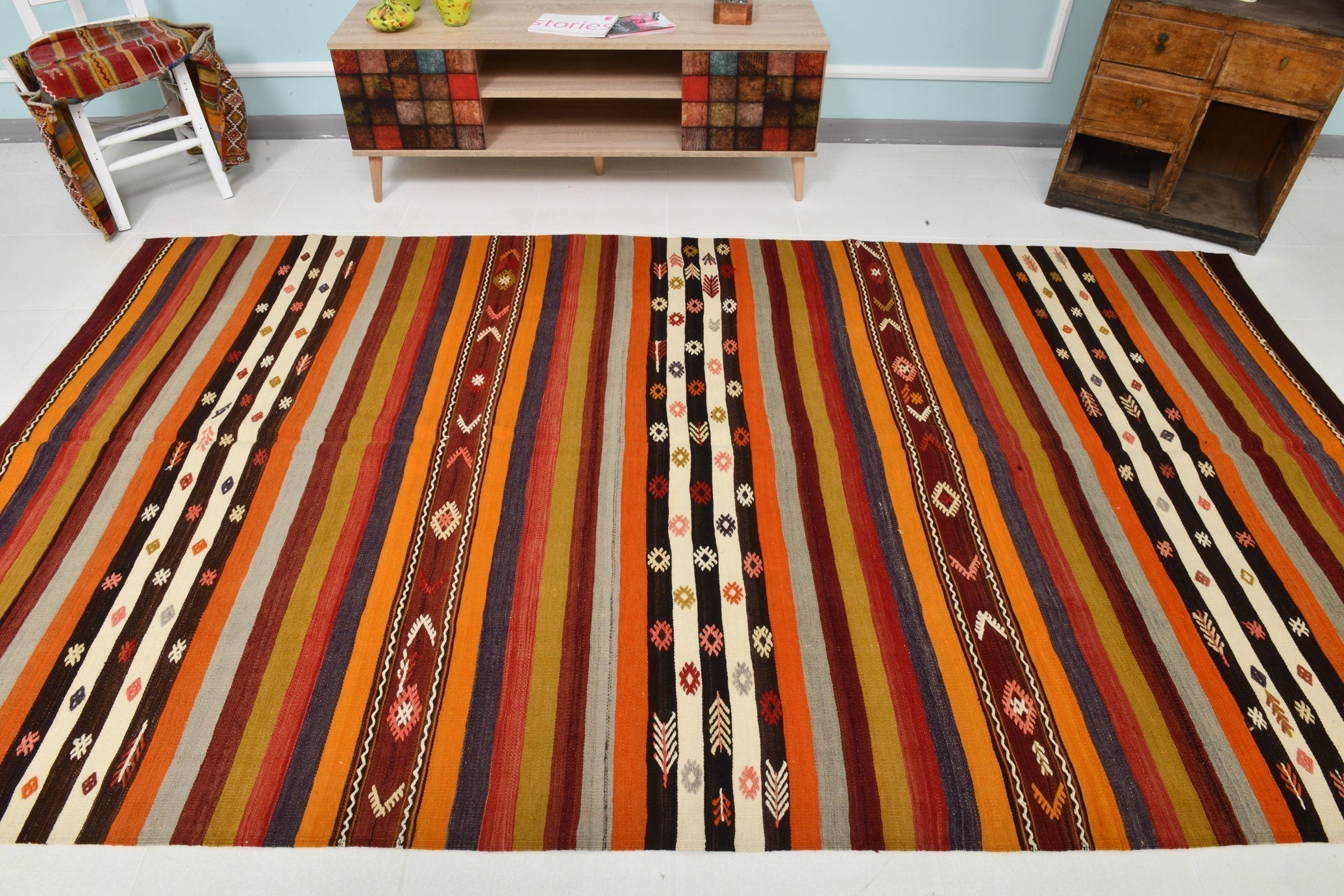 Turkish Kilim Old Rug 10’6’’ x 5’10’’