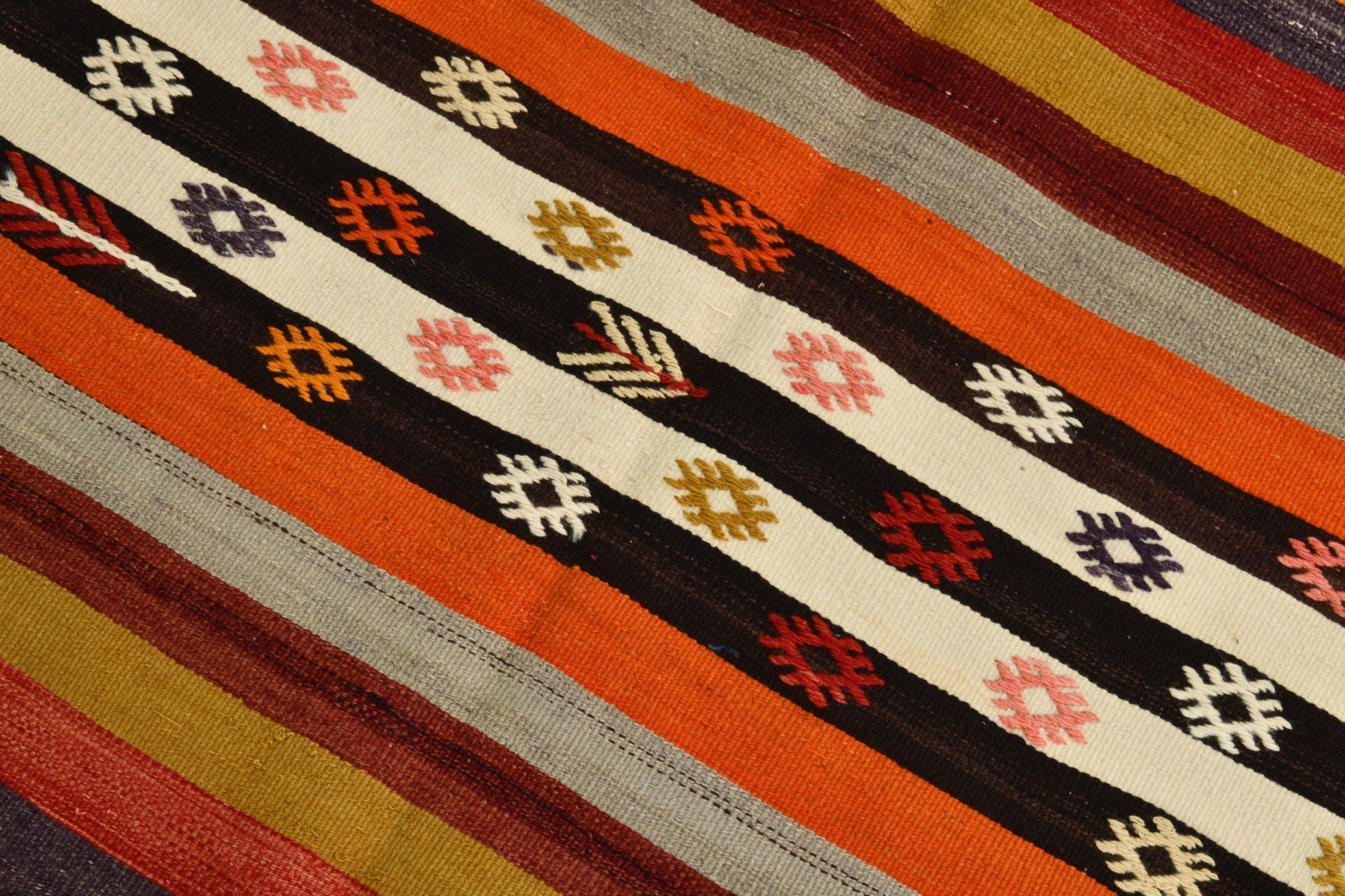 Turkish Kilim Old Rug 10’6’’ x 5’10’’