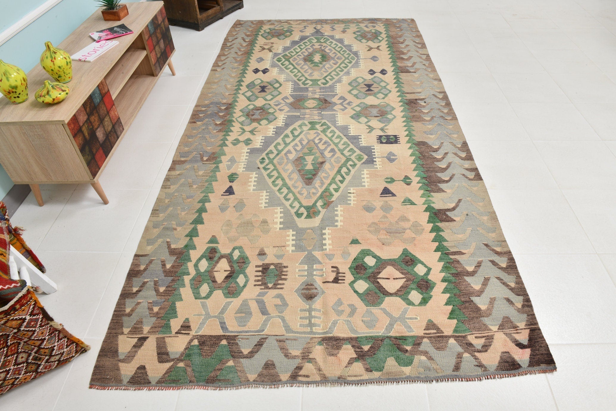 Turkish Kilim Old Rug 10’6’’ x 5’3’’