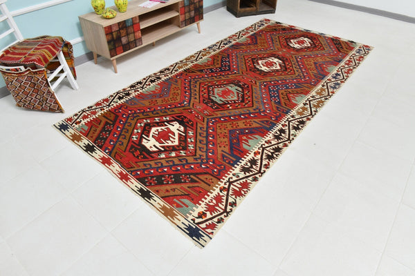 Turkish Kilim Old Rug 10’7’ x 5’1’