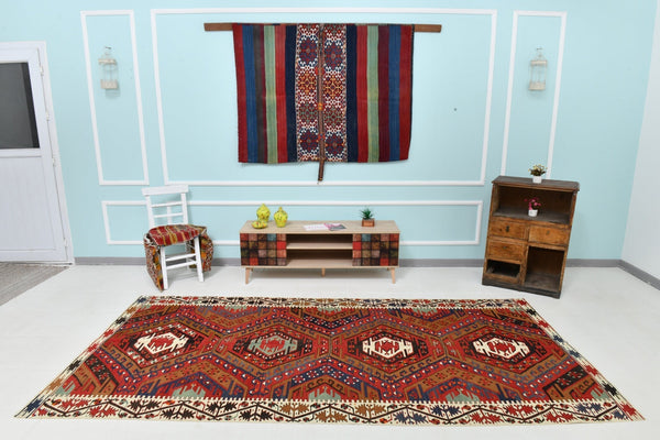 Turkish Kilim Old Rug 10’7’ x 5’1’