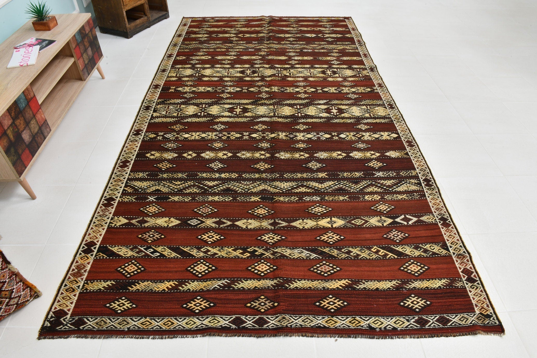 Turkish Kilim Old Rug 11’1’ x 5’12’
