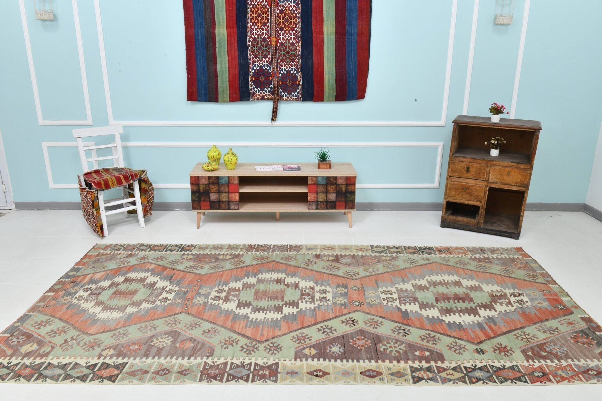 Turkish Kilim Old Rug 11’1’’ x 5’4’’