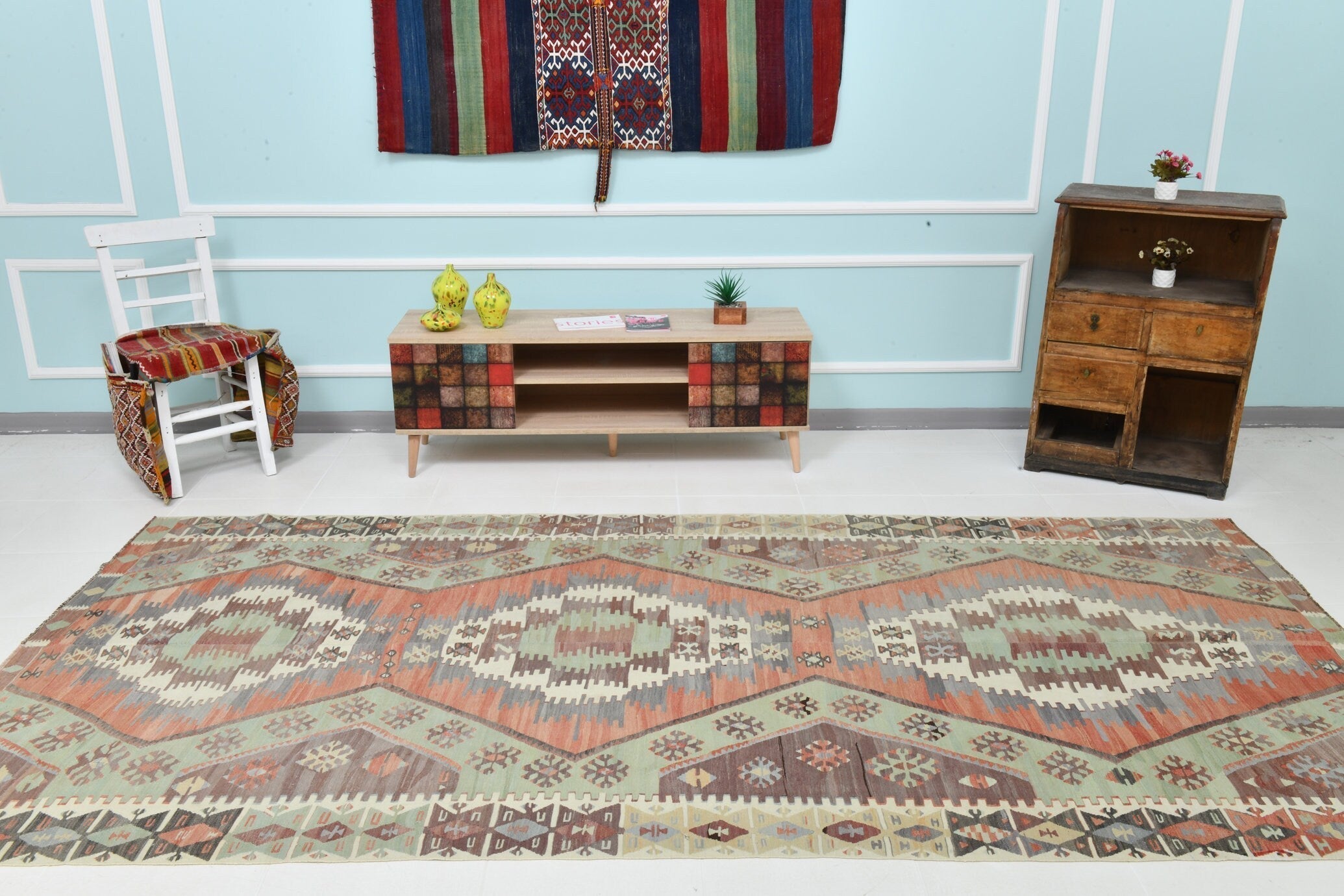 Turkish Kilim Old Rug 11’1’’ x 5’4’’