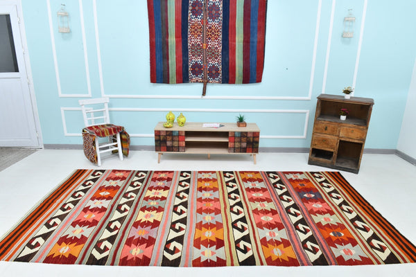 Turkish Kilim Old Rug 11’2’ x 5’7’