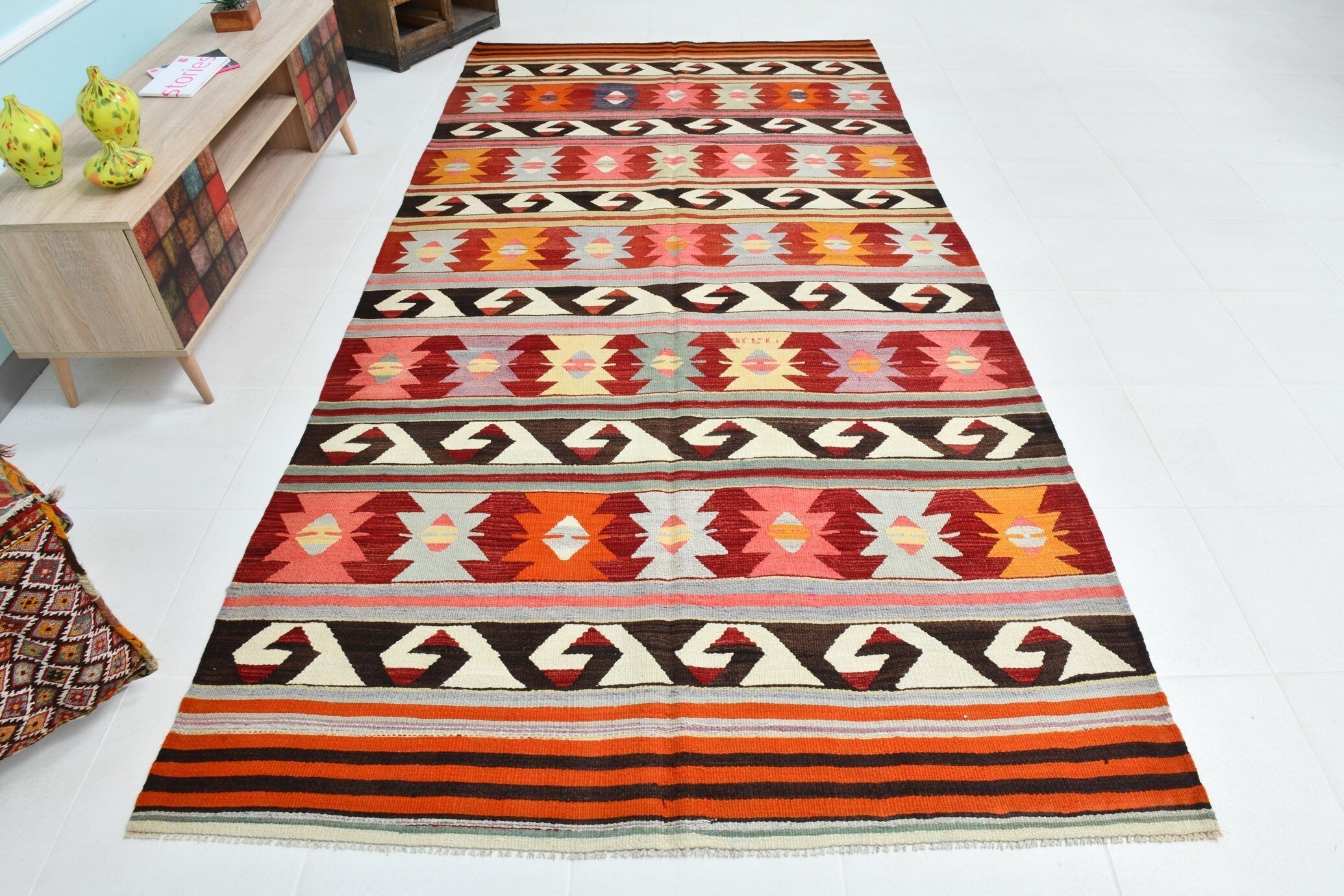 Turkish Kilim Old Rug 11’2’ x 5’7’