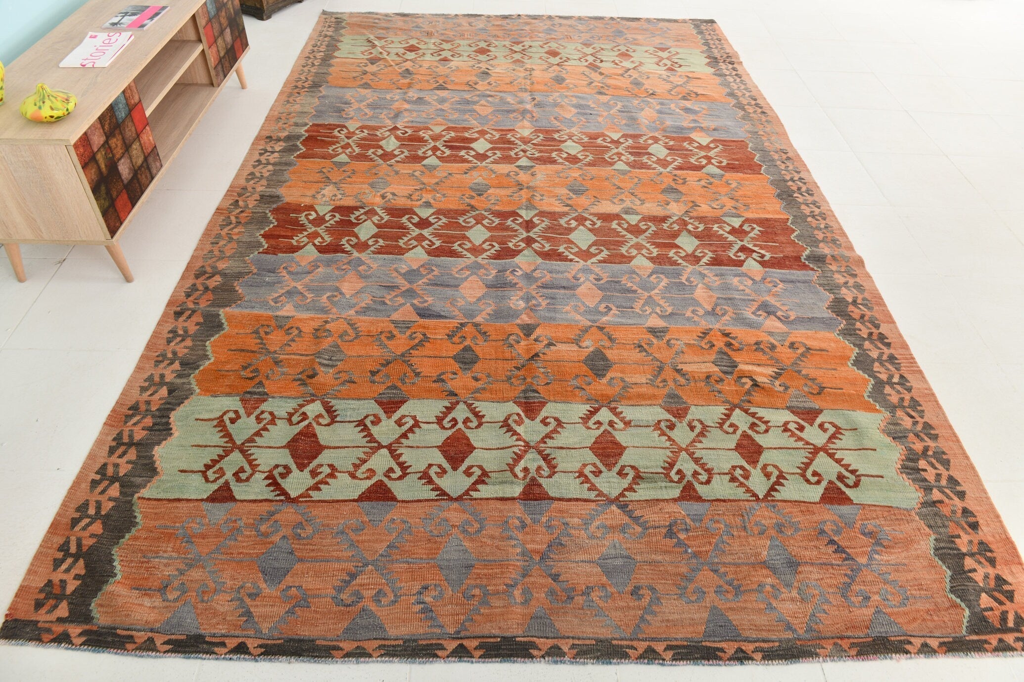 Turkish Kilim Old Rug 11’2’ x 7’1’