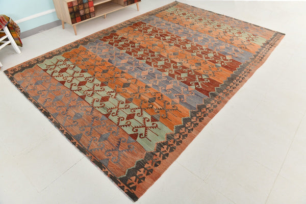 Turkish Kilim Old Rug 11’2’ x 7’1’