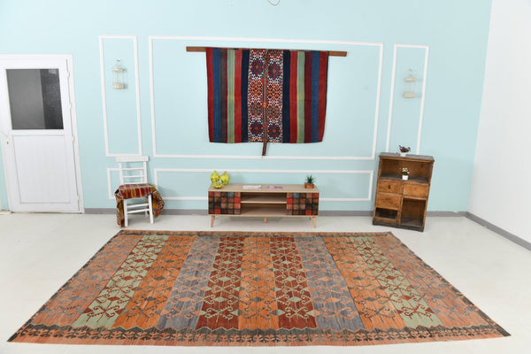 Turkish Kilim Old Rug 11’2’ x 7’1’