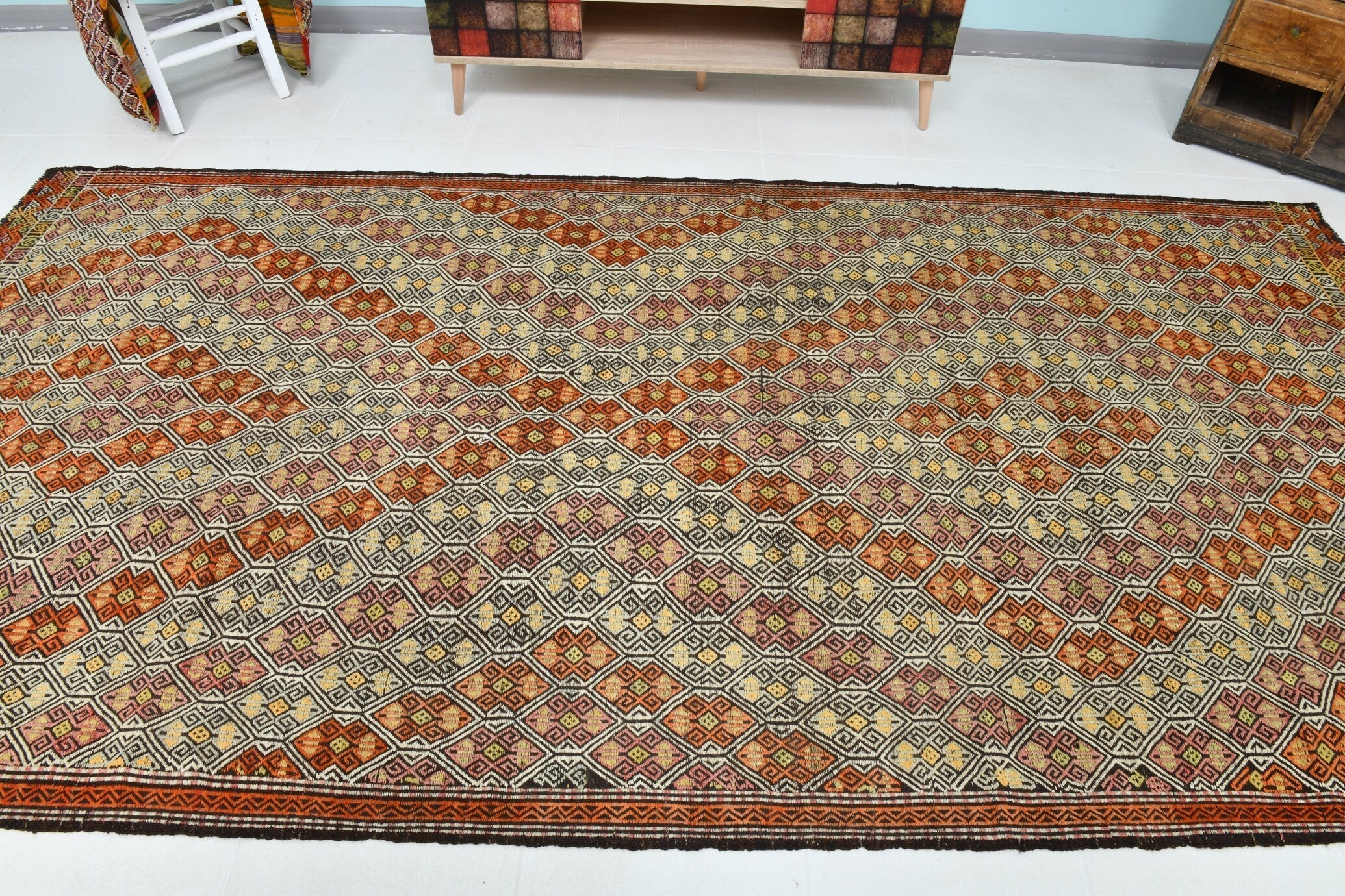Turkish Kilim Old Rug 11’4’ x 5’7’