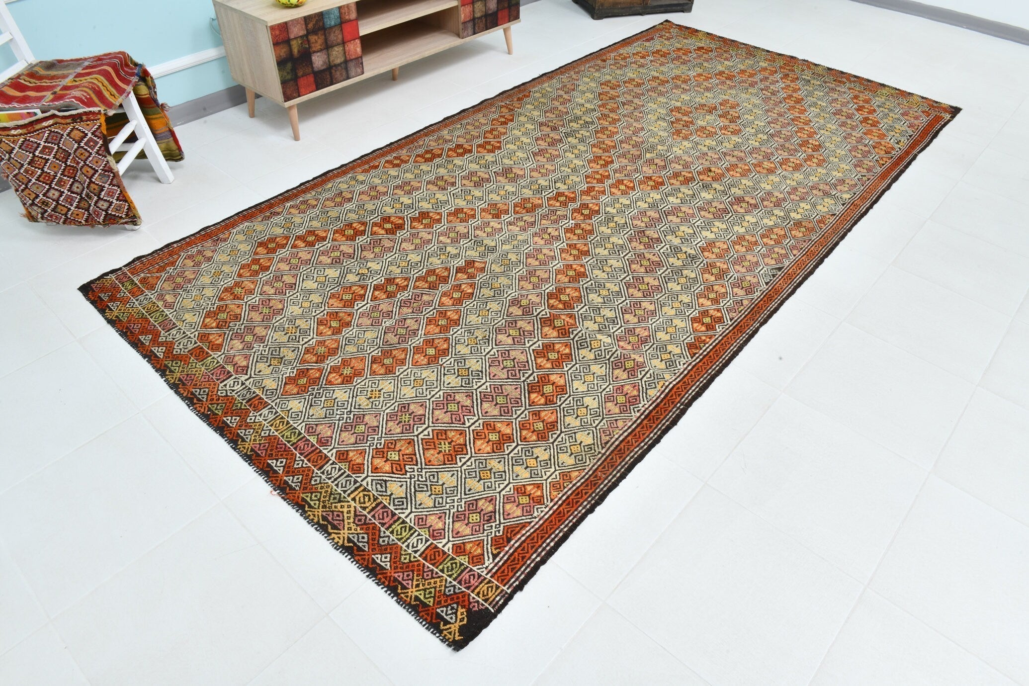 Turkish Kilim Old Rug 11’4’ x 5’7’