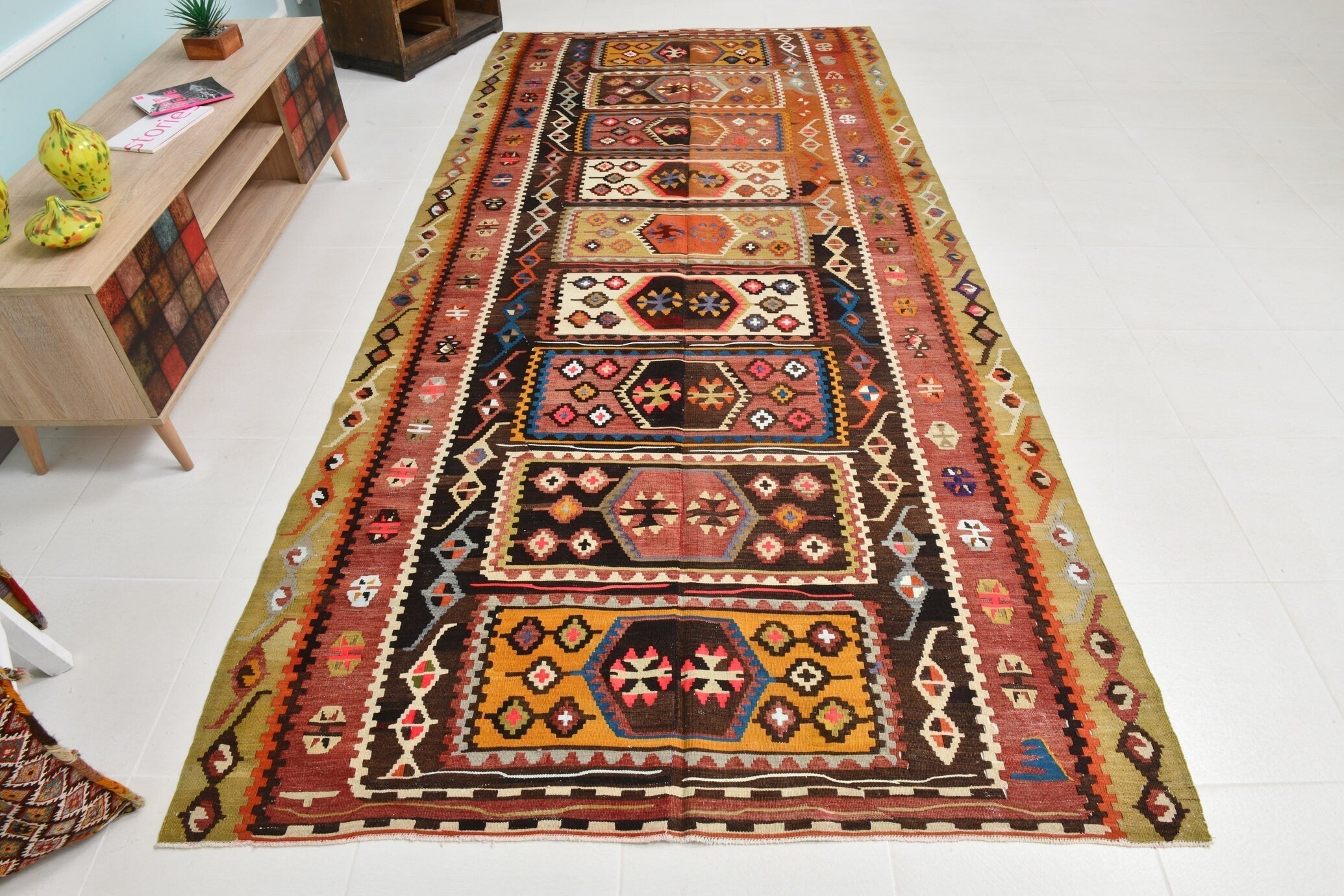 Turkish Kilim Old Rug 11’5’ x 5’4’