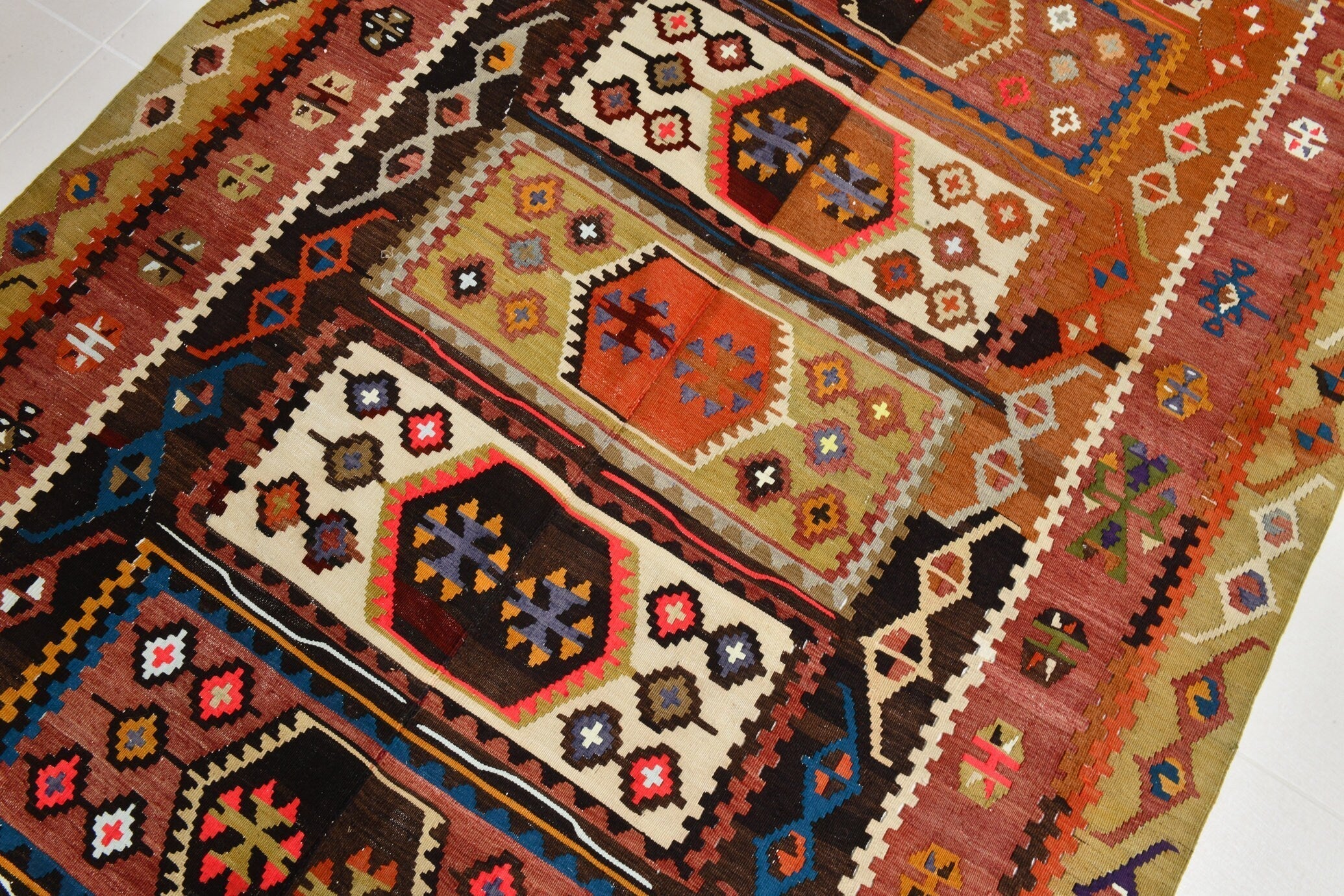Turkish Kilim Old Rug 11’5’ x 5’4’