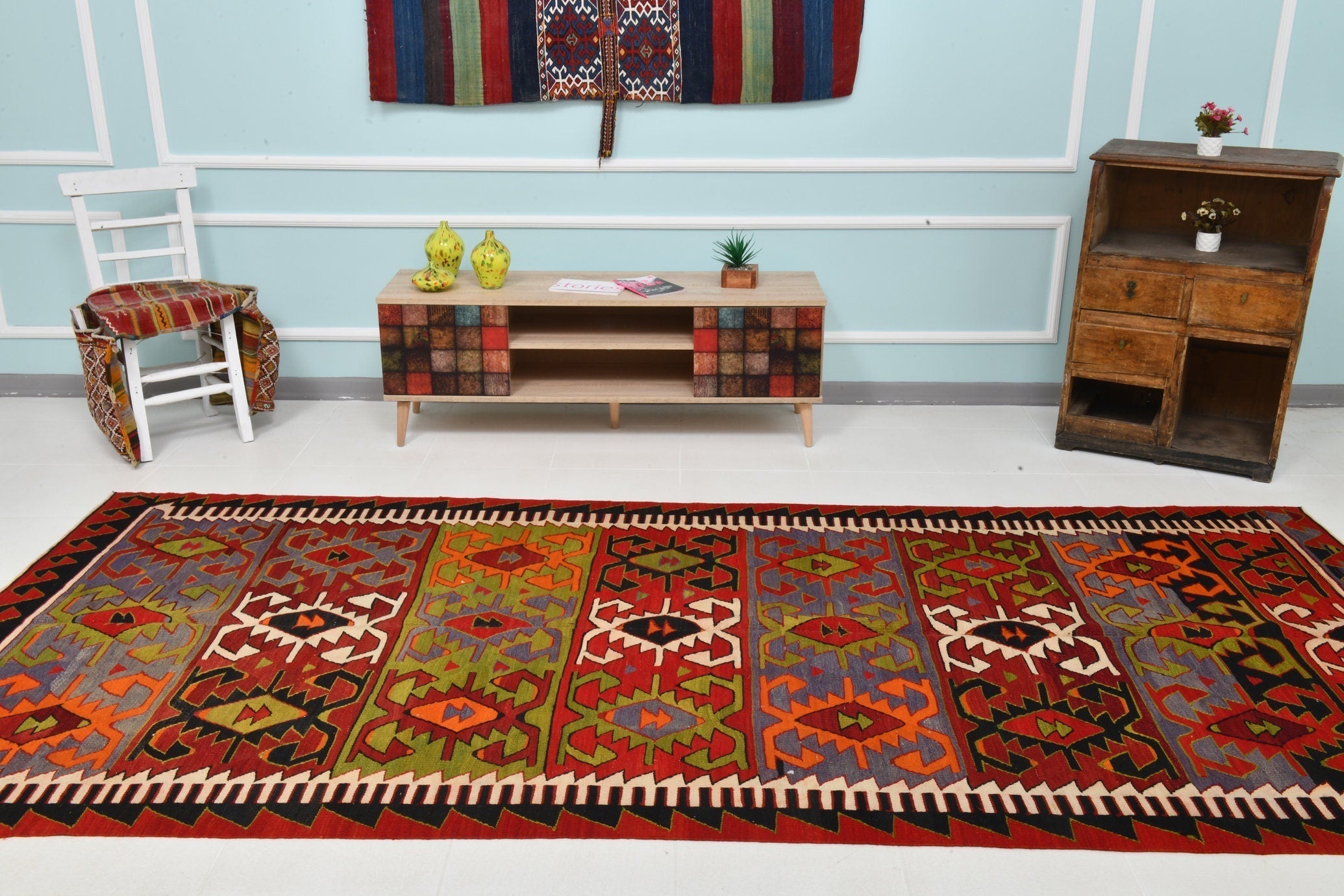 Turkish Kilim Old Rug 11’6’ x 5’3’