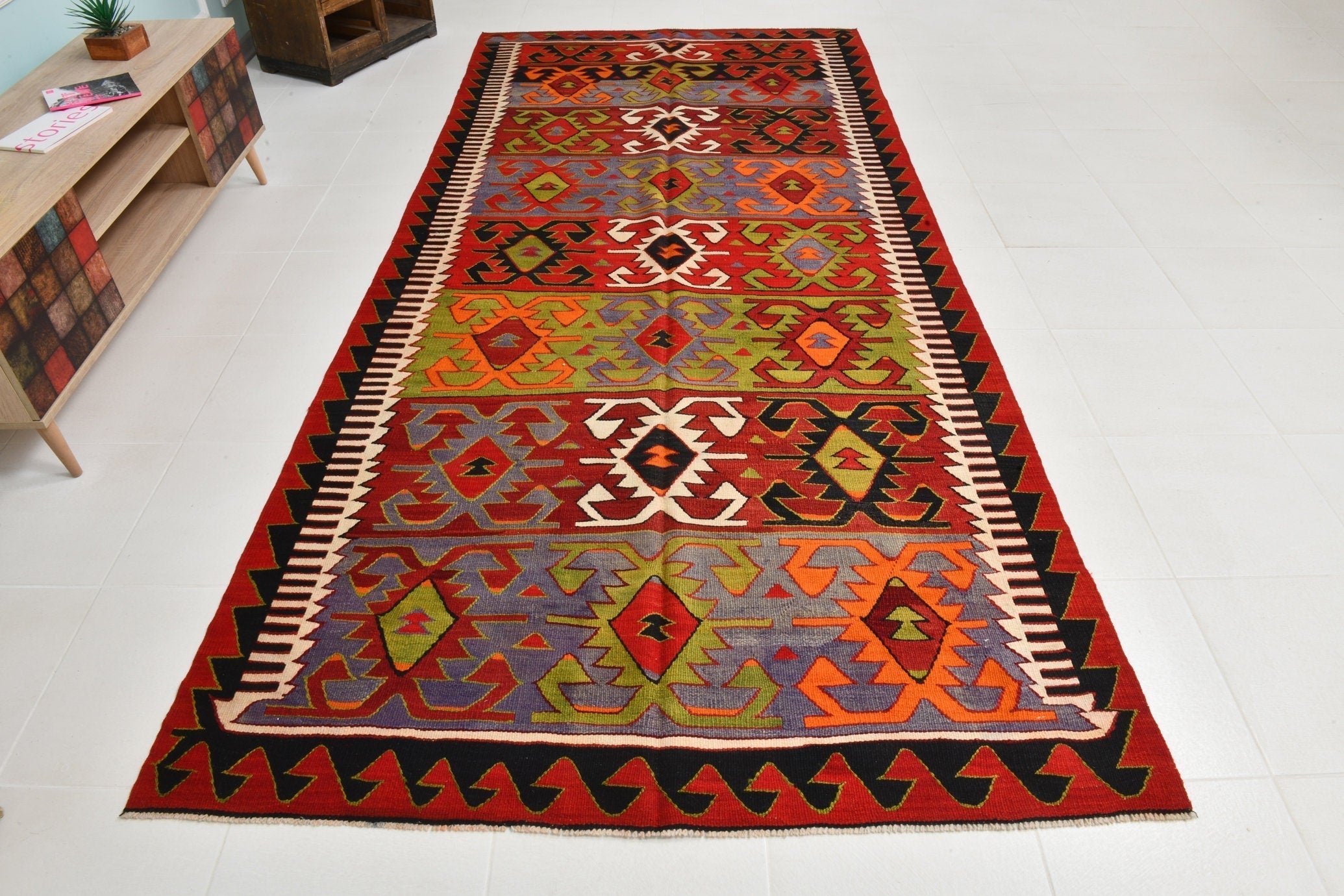 Turkish Kilim Old Rug 11’6’ x 5’3’