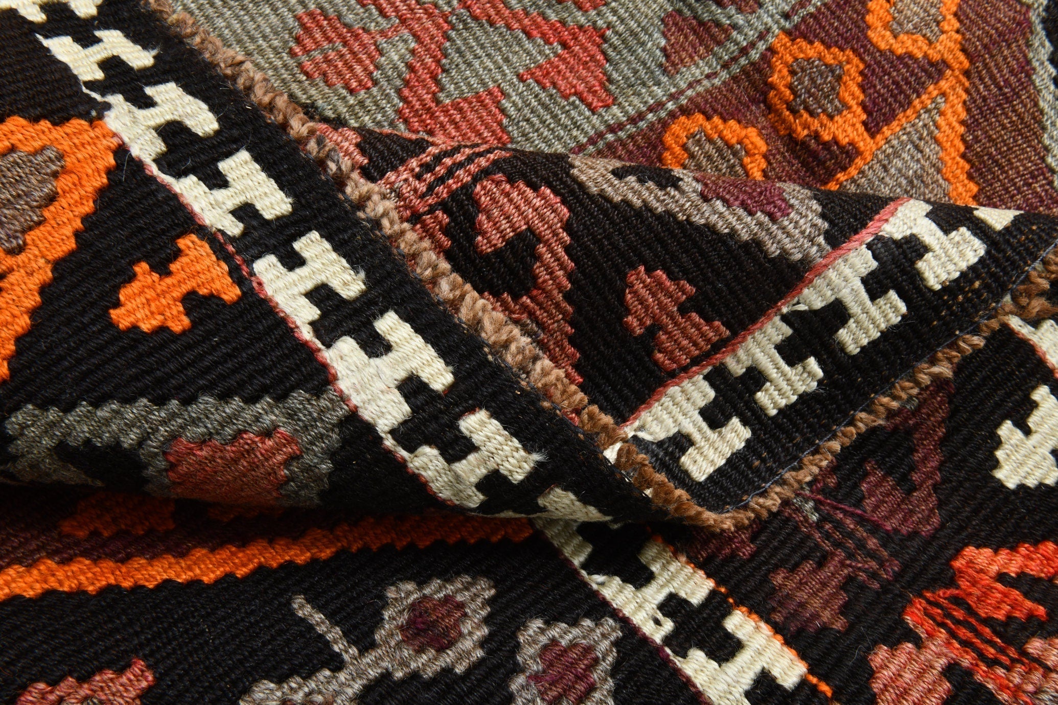 Turkish Kilim Old Rug 12’10’ x 5’1’