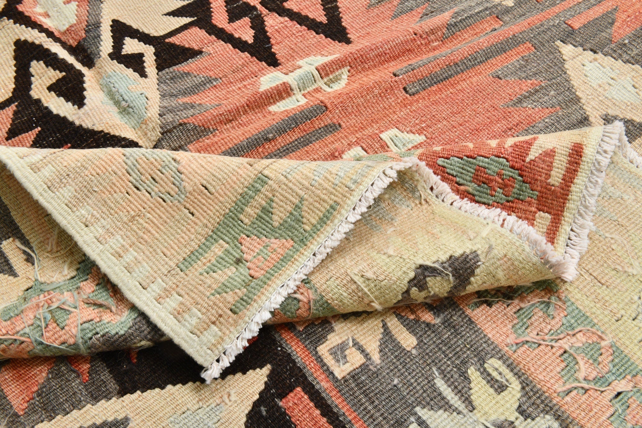 Turkish Kilim Old Rug 12’4’’ x 5’9’’