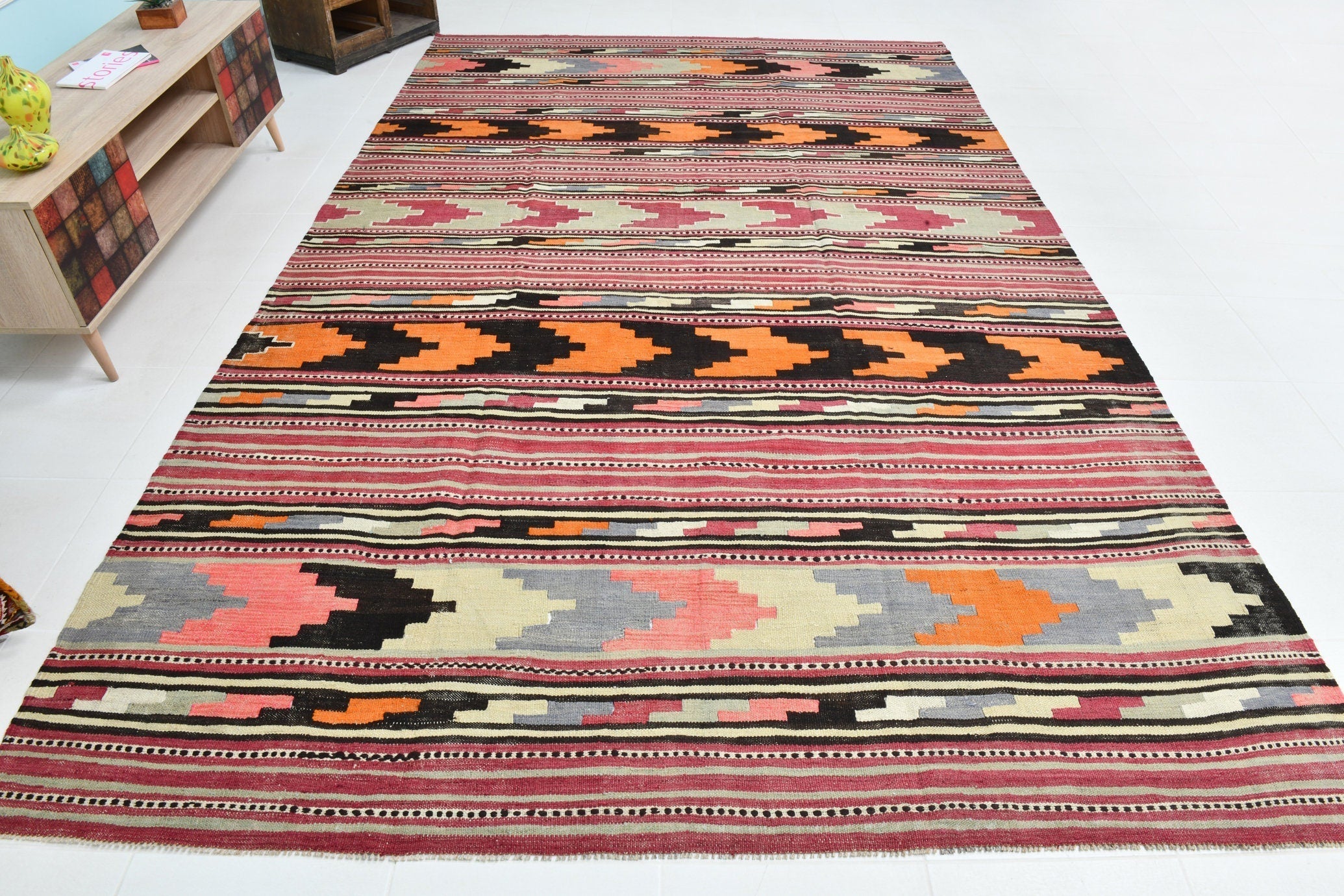 Turkish Kilim Old Rug 12’4’’ x 7’9’’