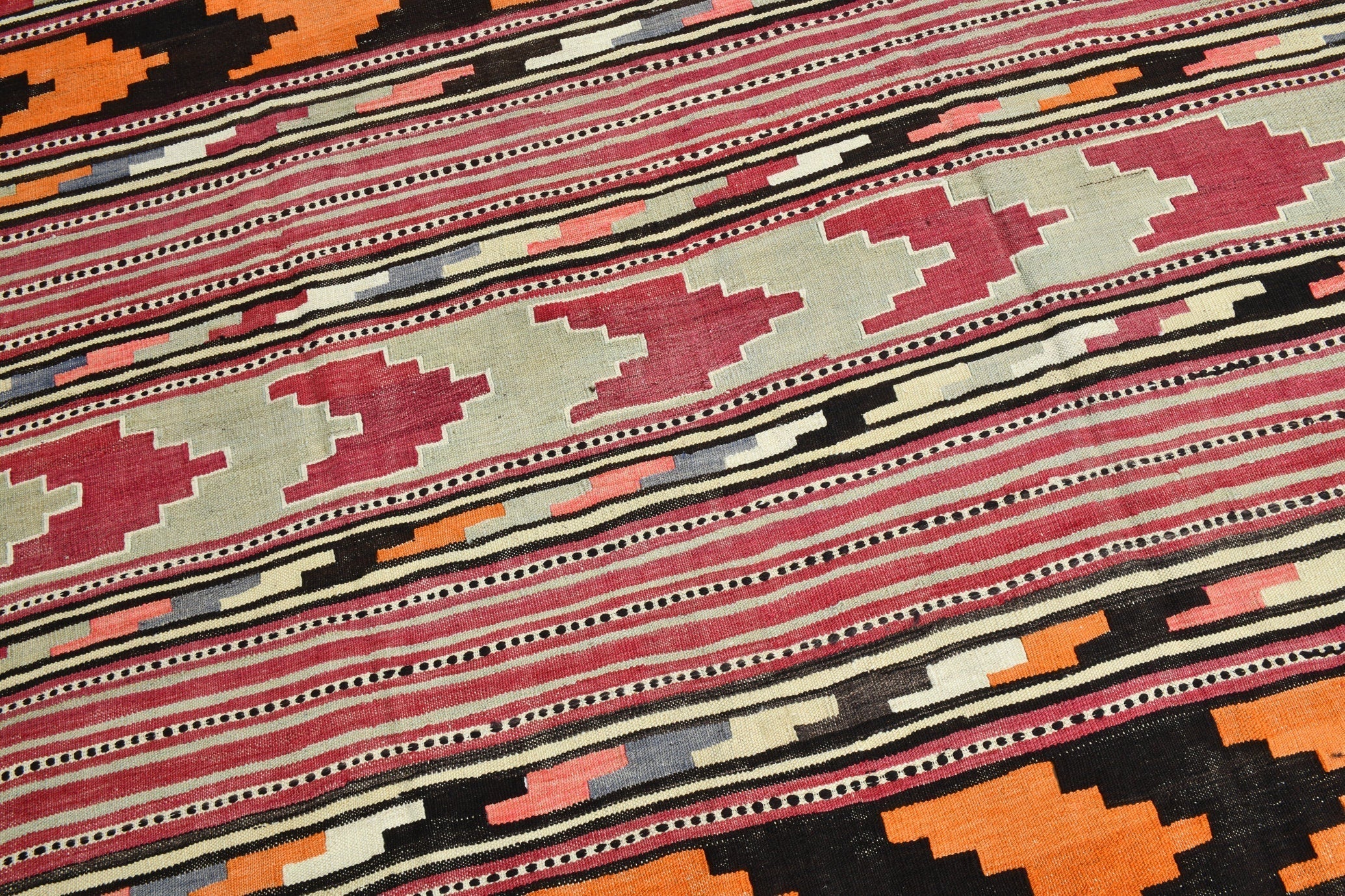 Turkish Kilim Old Rug 12’4’’ x 7’9’’