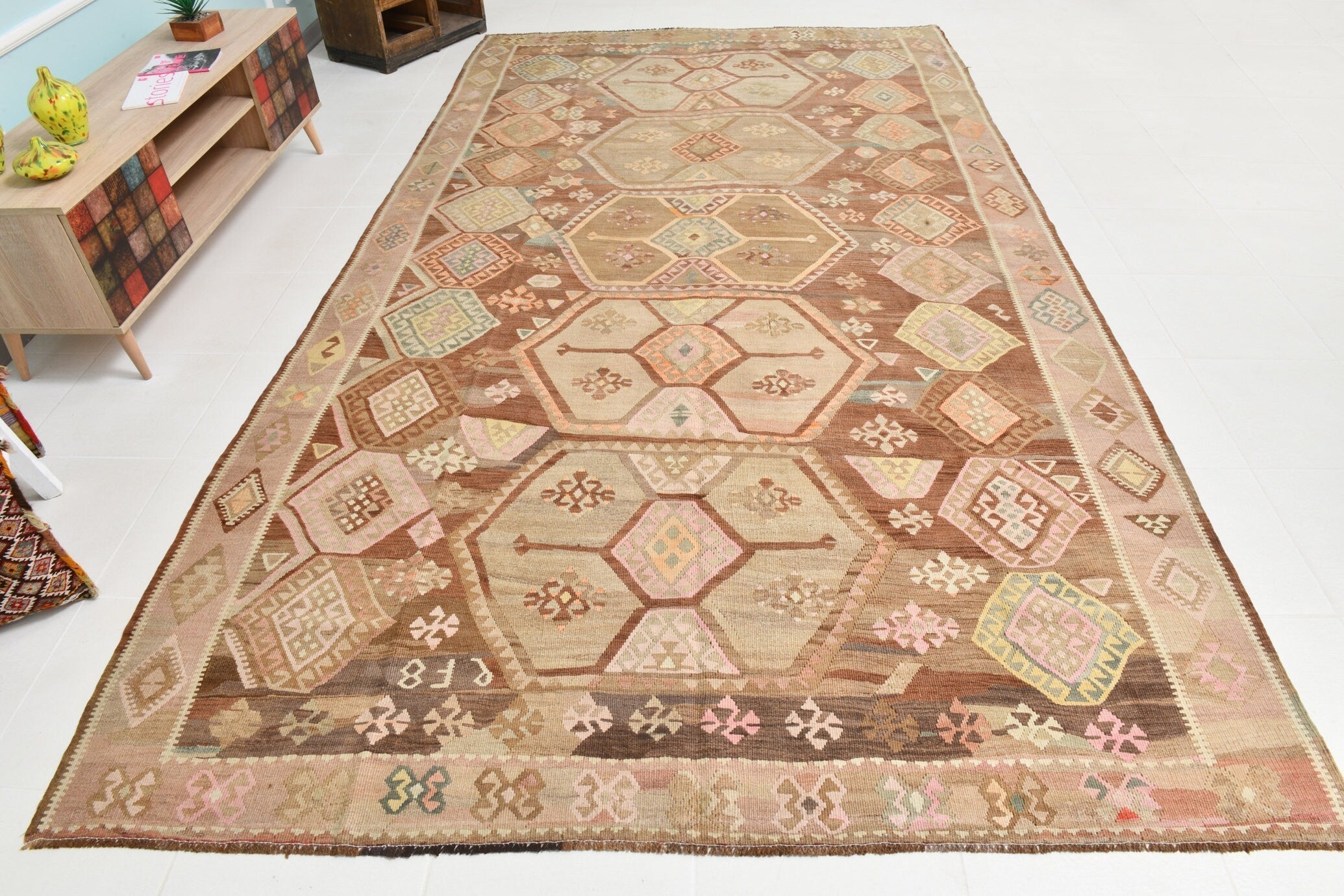 Turkish Kilim Old Rug 12’6’’ x 7’1’’
