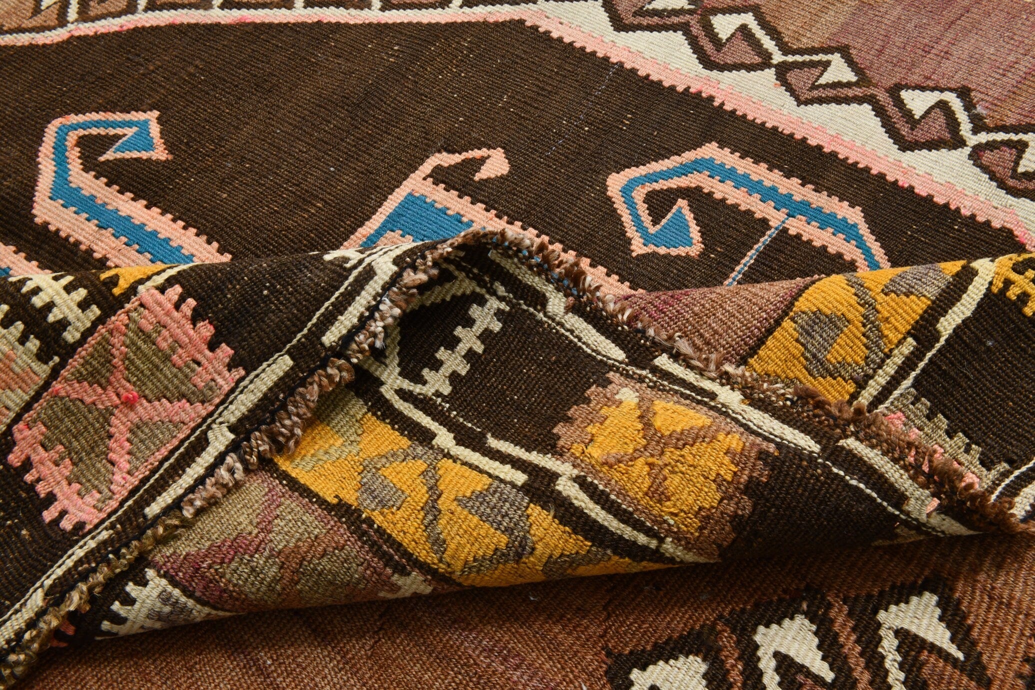 Turkish Kilim Old Rug 12’8’’ x 6’1’’