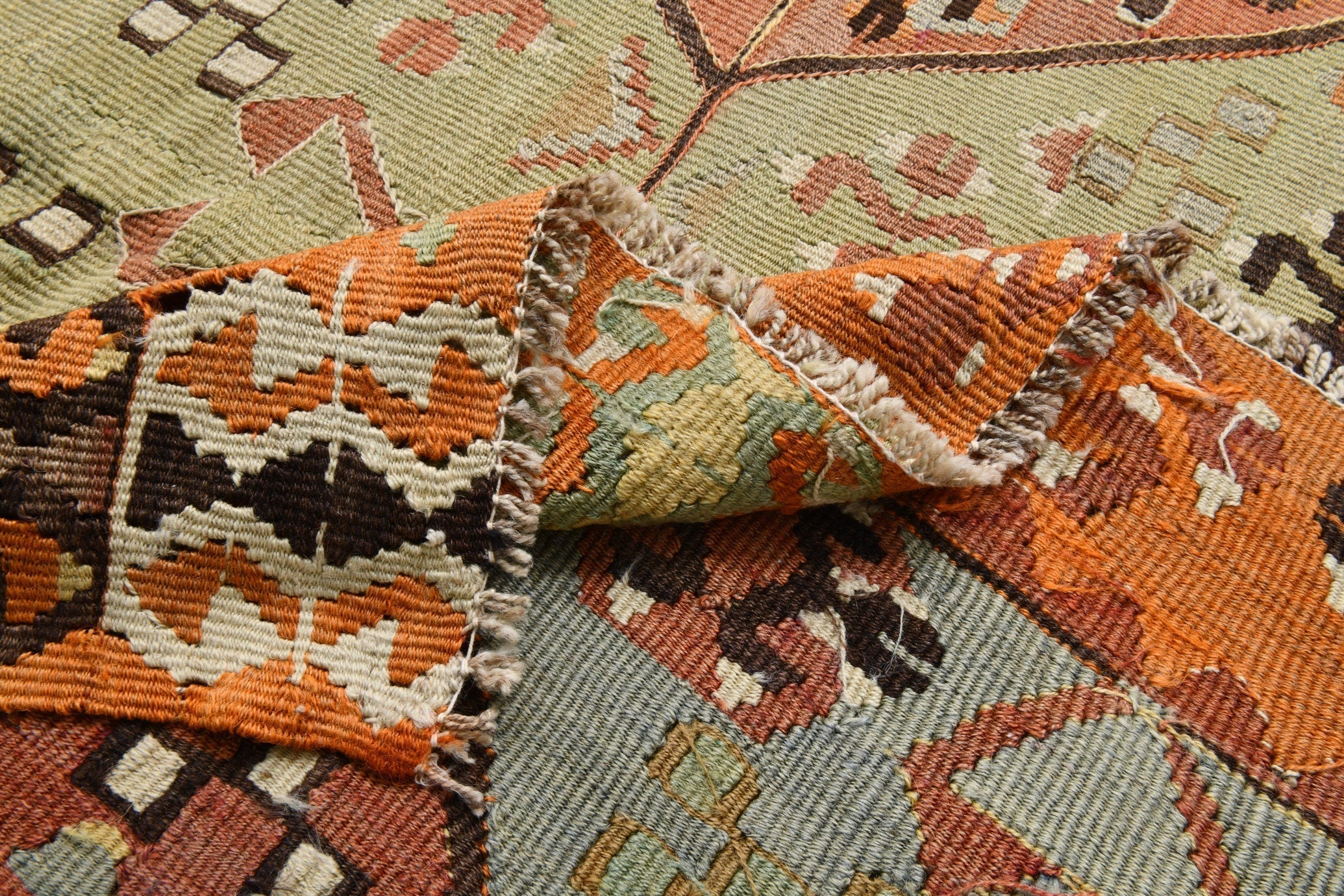 Turkish Kilim Old Rug 13’2’ x 5’9’
