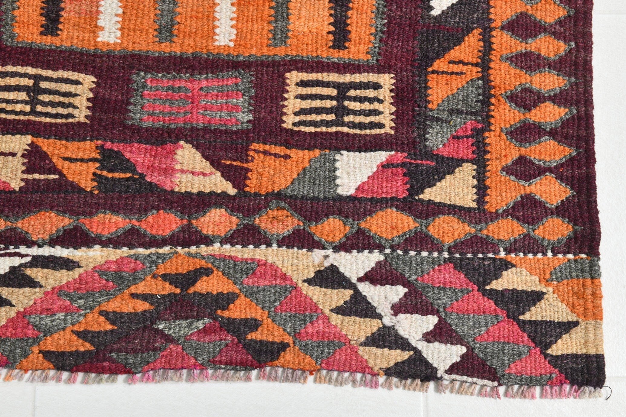 Turkish Kilim Old Rug 2’10’ x 10’6’