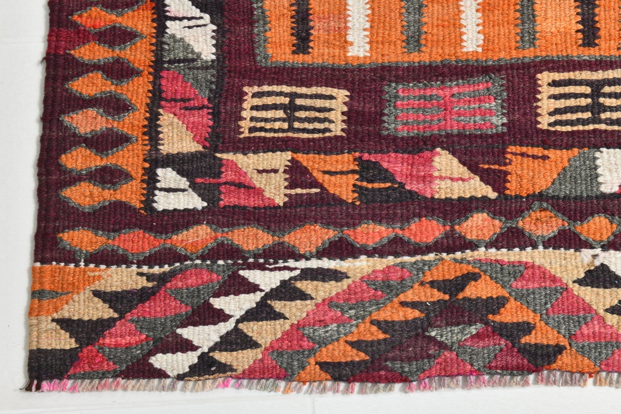 Turkish Kilim Old Rug 2’10’ x 10’6’
