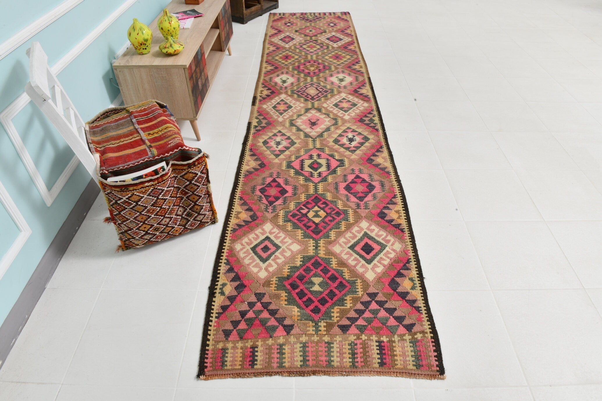 Turkish Kilim Old Rug 2’10’ x 13’0’