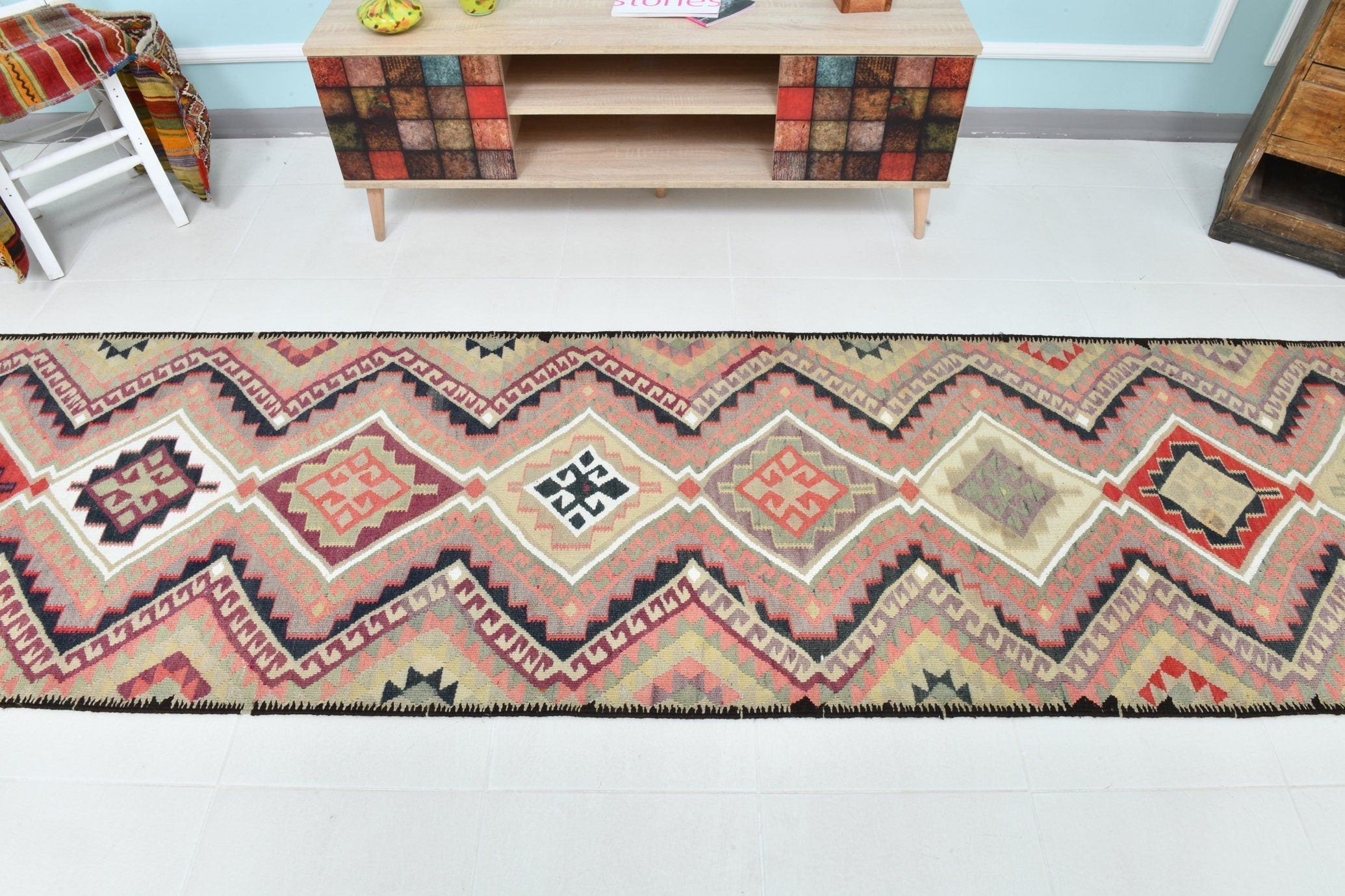 Turkish Kilim Old Rug 2’11’ x 14’0’