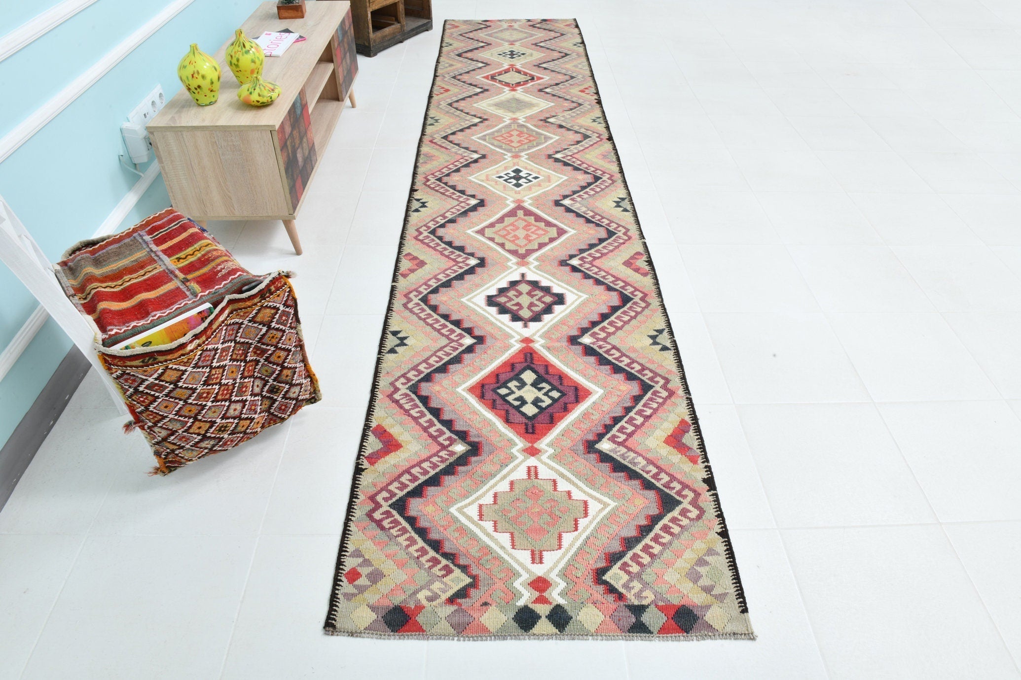 Turkish Kilim Old Rug 2’11’ x 14’0’
