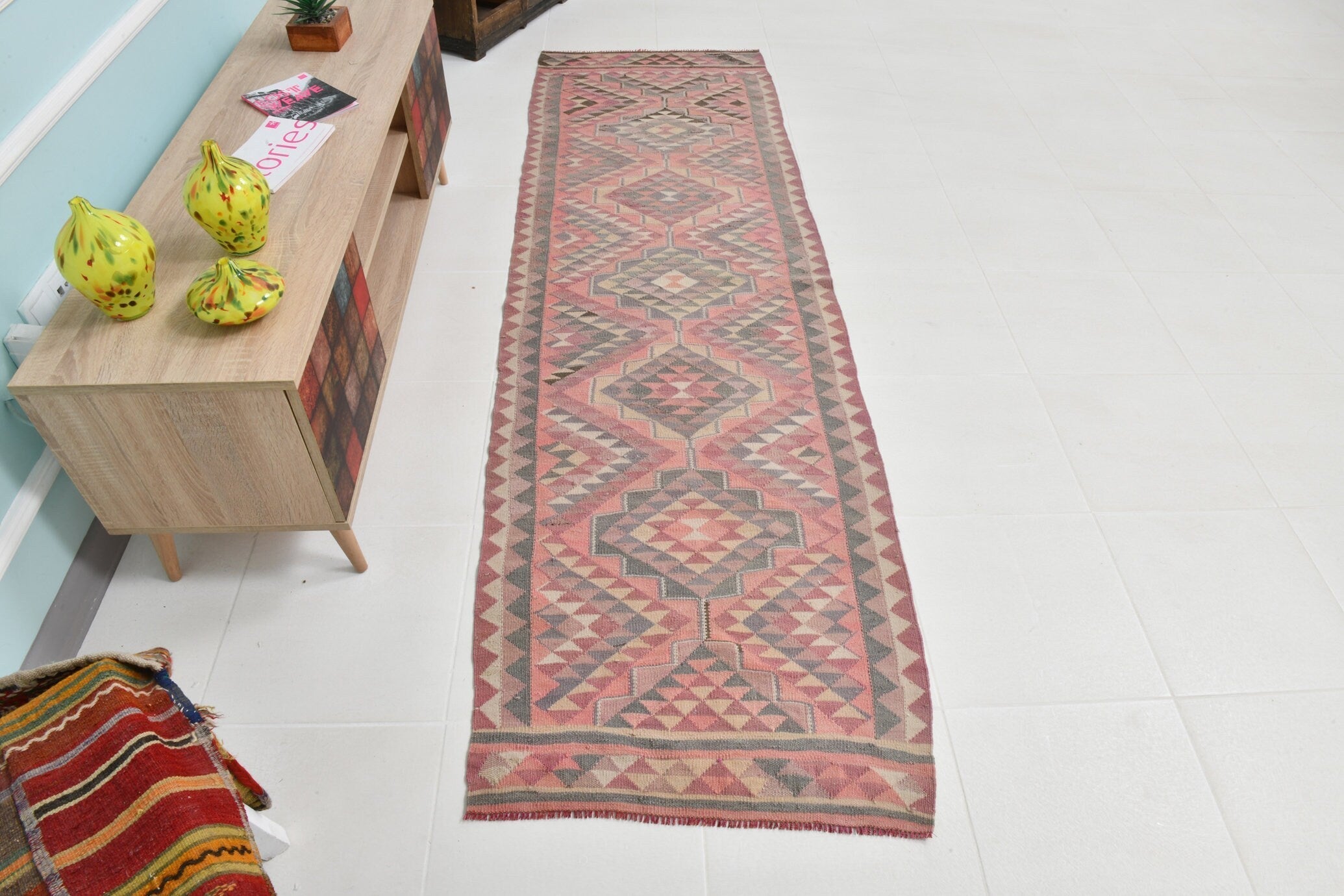 Turkish Kilim Old Rug 2’7’ x 8’11’