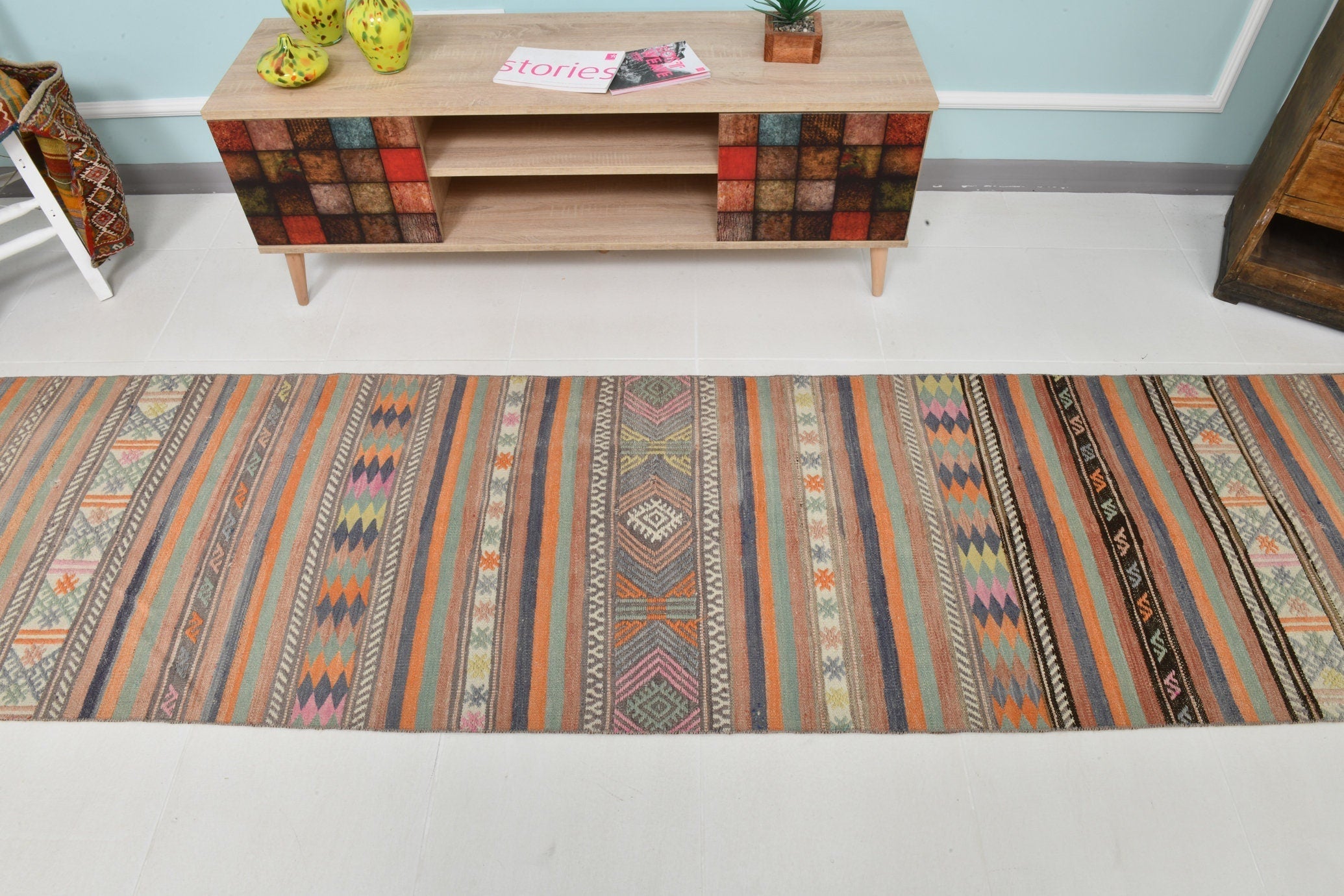 Turkish Kilim Old Rug 2’7’ x 9’11’