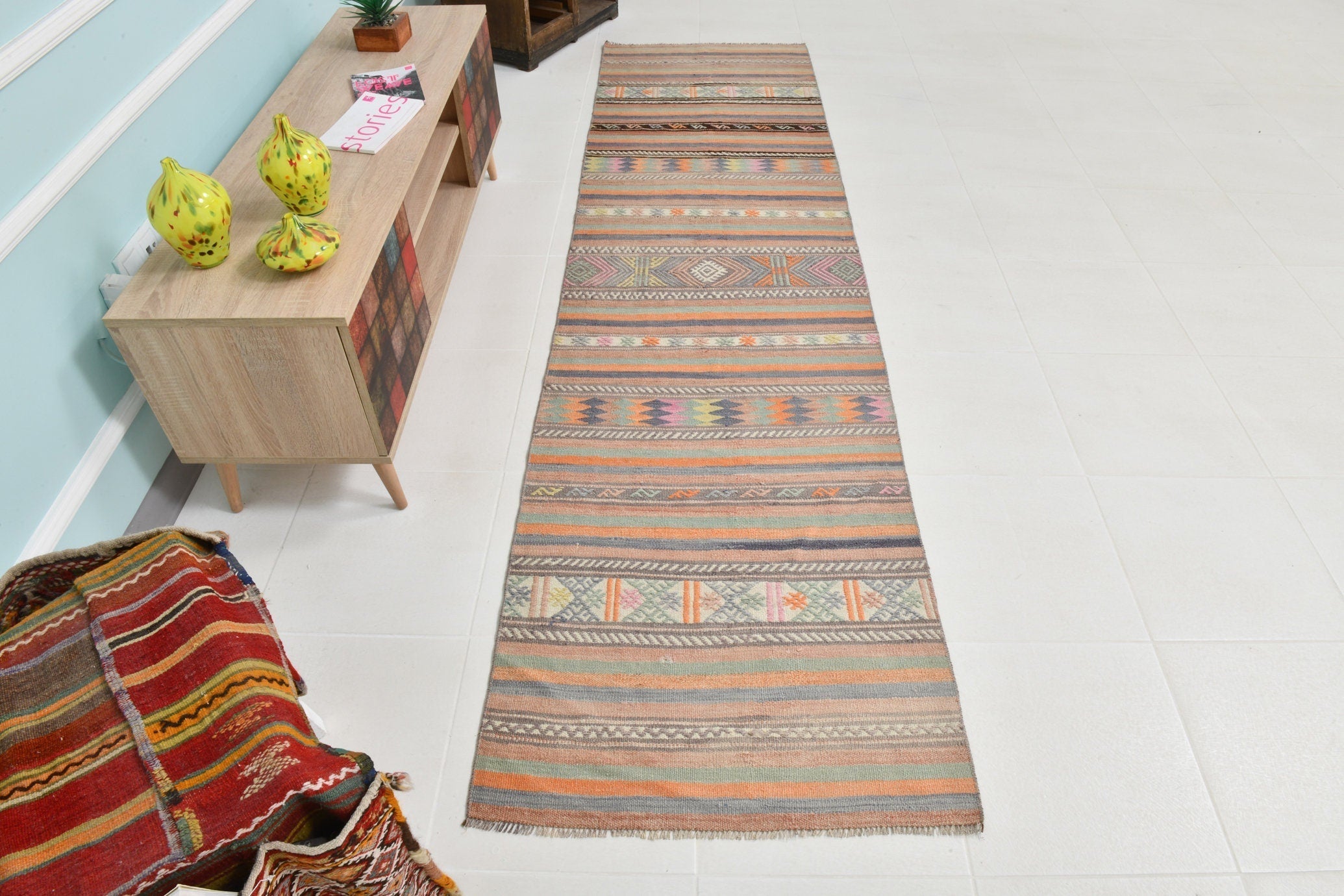 Turkish Kilim Old Rug 2’7’ x 9’11’