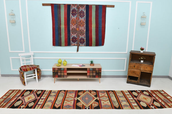 Turkish Kilim Old Rug 2’8’ x 13’4’