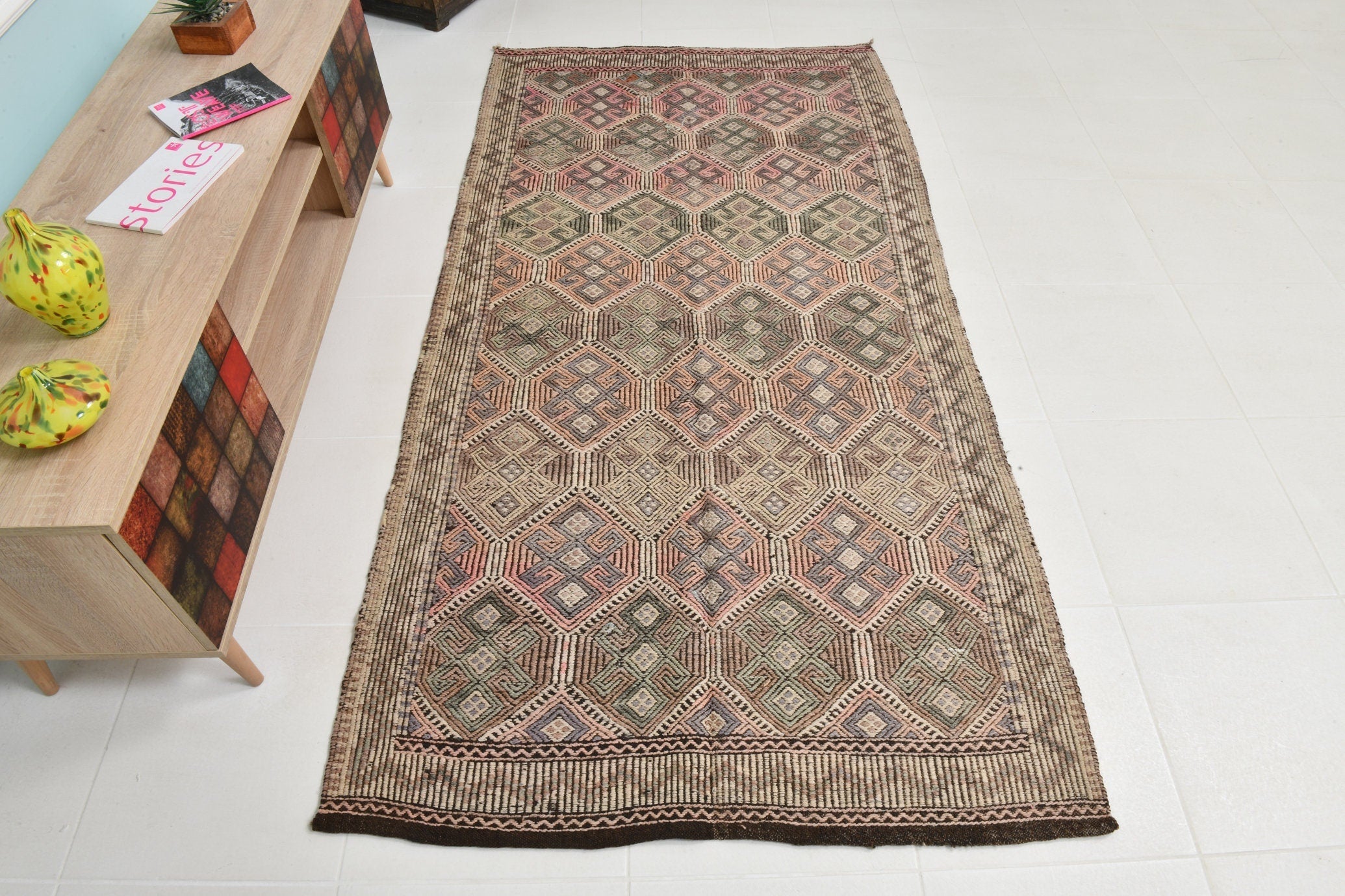 Turkish Kilim Old Rug 3’10’’ x 7’5’’