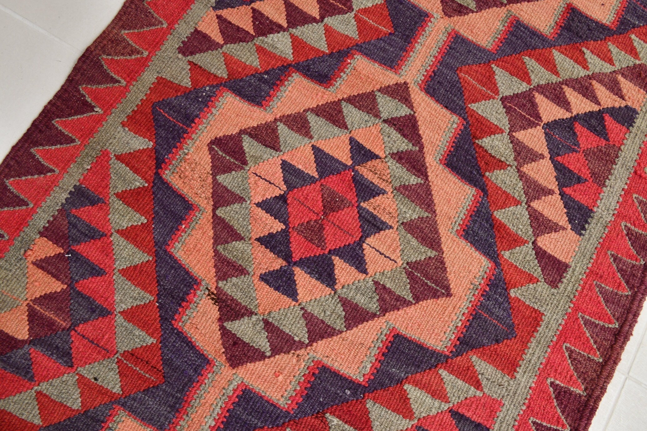 Turkish Kilim Old Rug 3’3’ x 11’3’