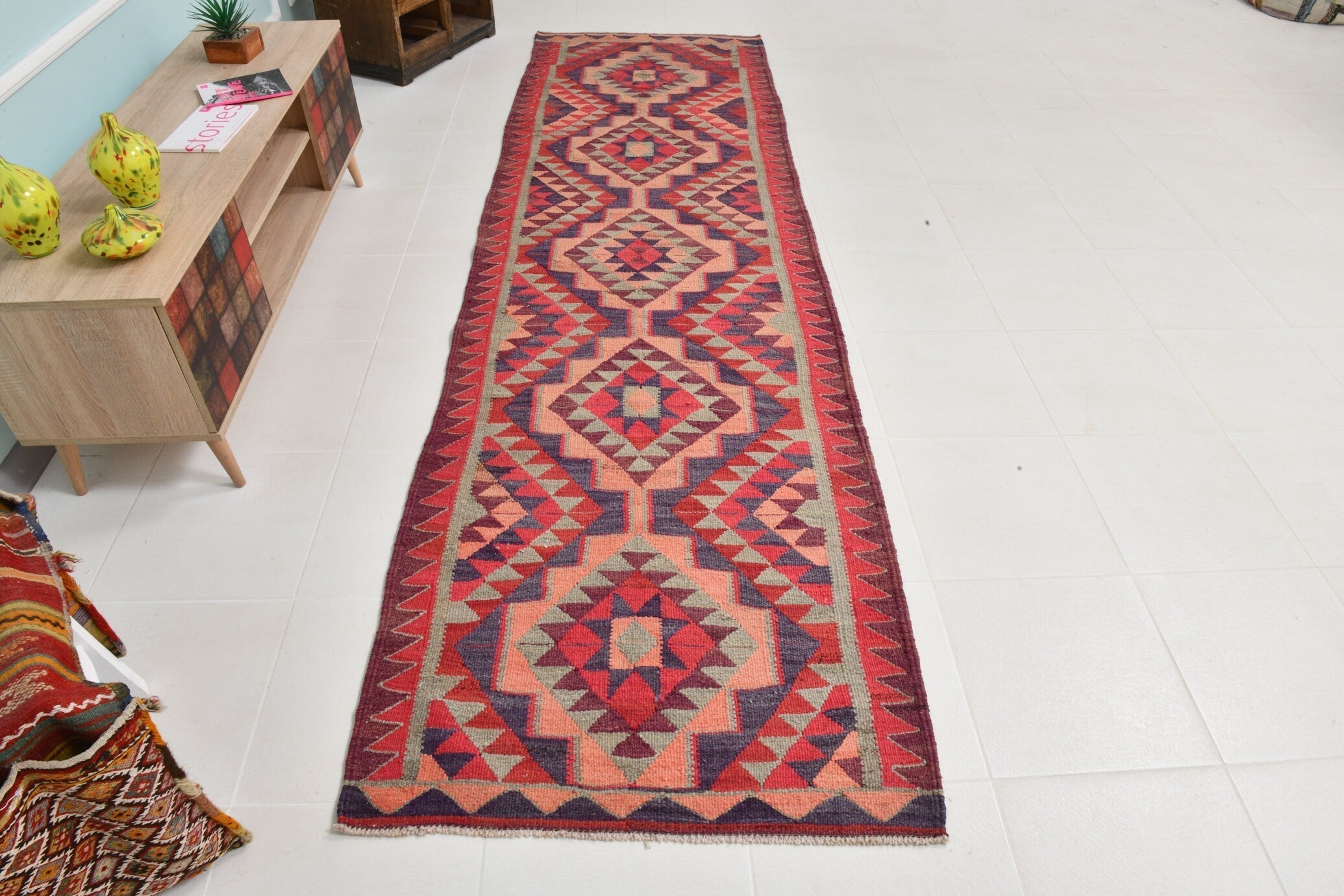 Turkish Kilim Old Rug 3’3’ x 11’3’