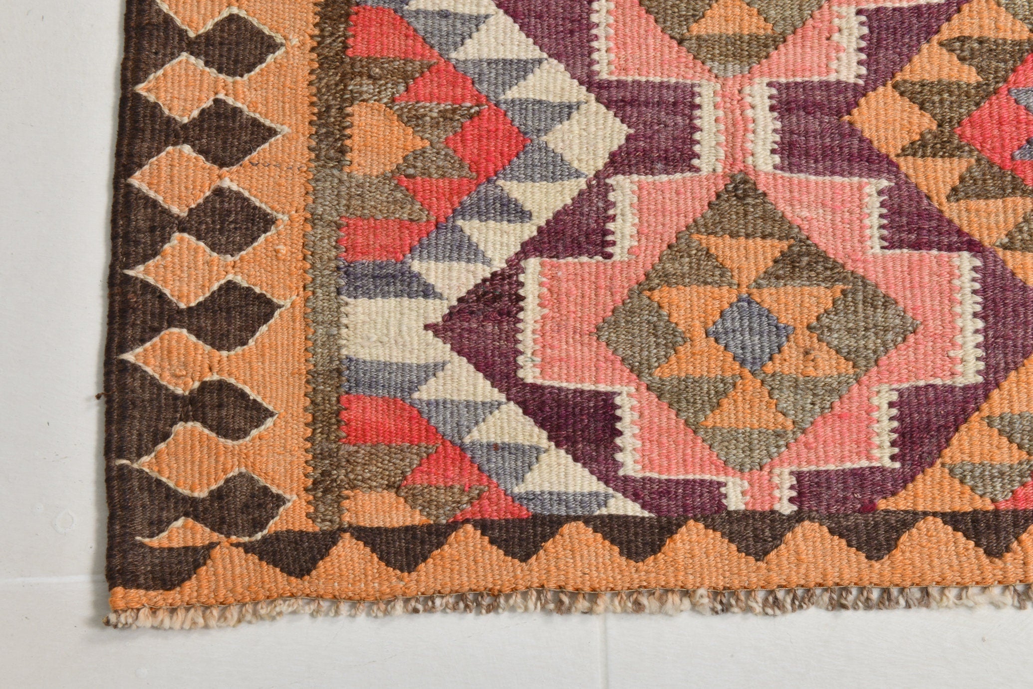 Turkish Kilim Old Rug 3’4’ x 10’11’