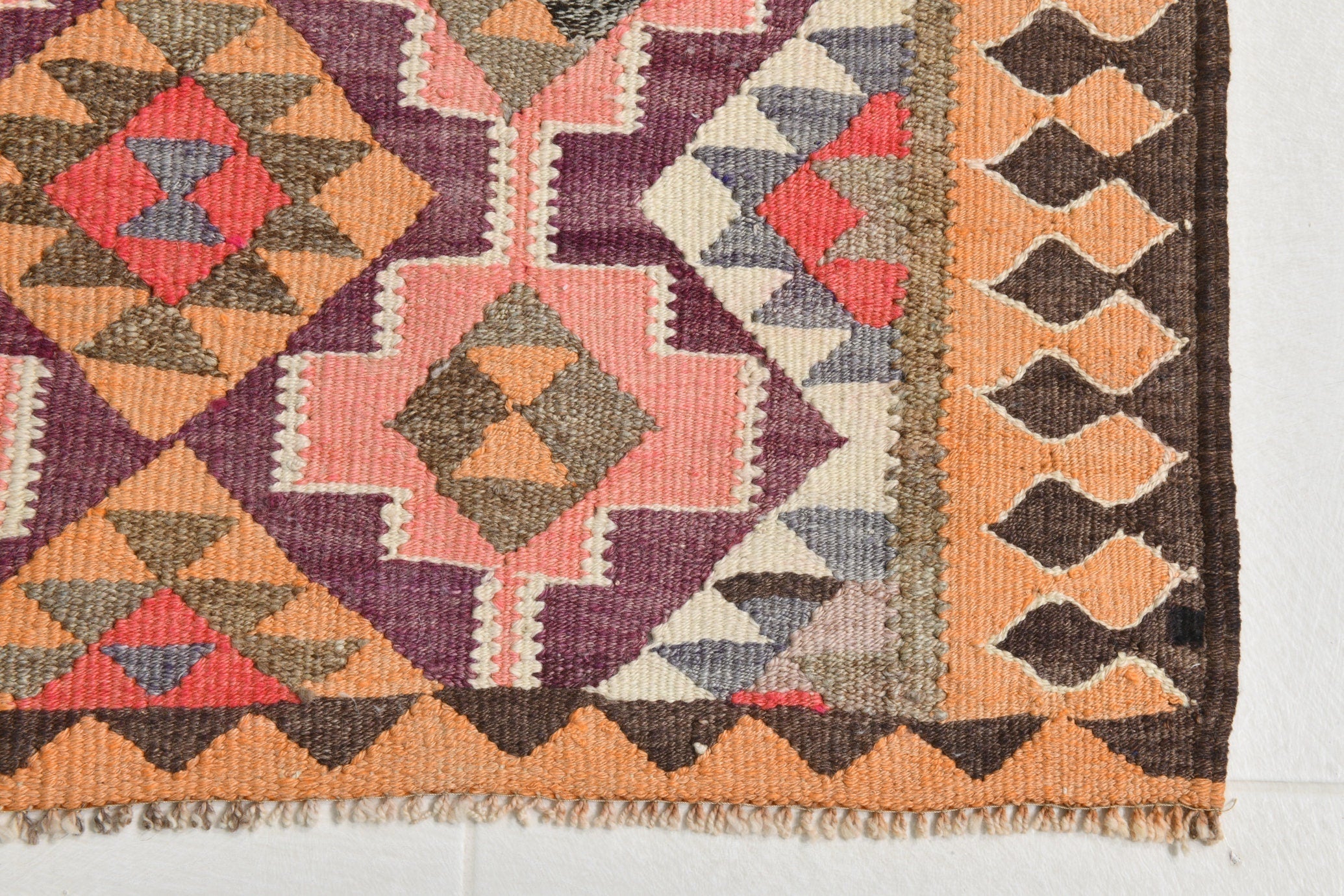 Turkish Kilim Old Rug 3’4’ x 10’11’