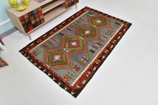 Turkish Kilim Old Rug 4’0’’ x 6’3’’