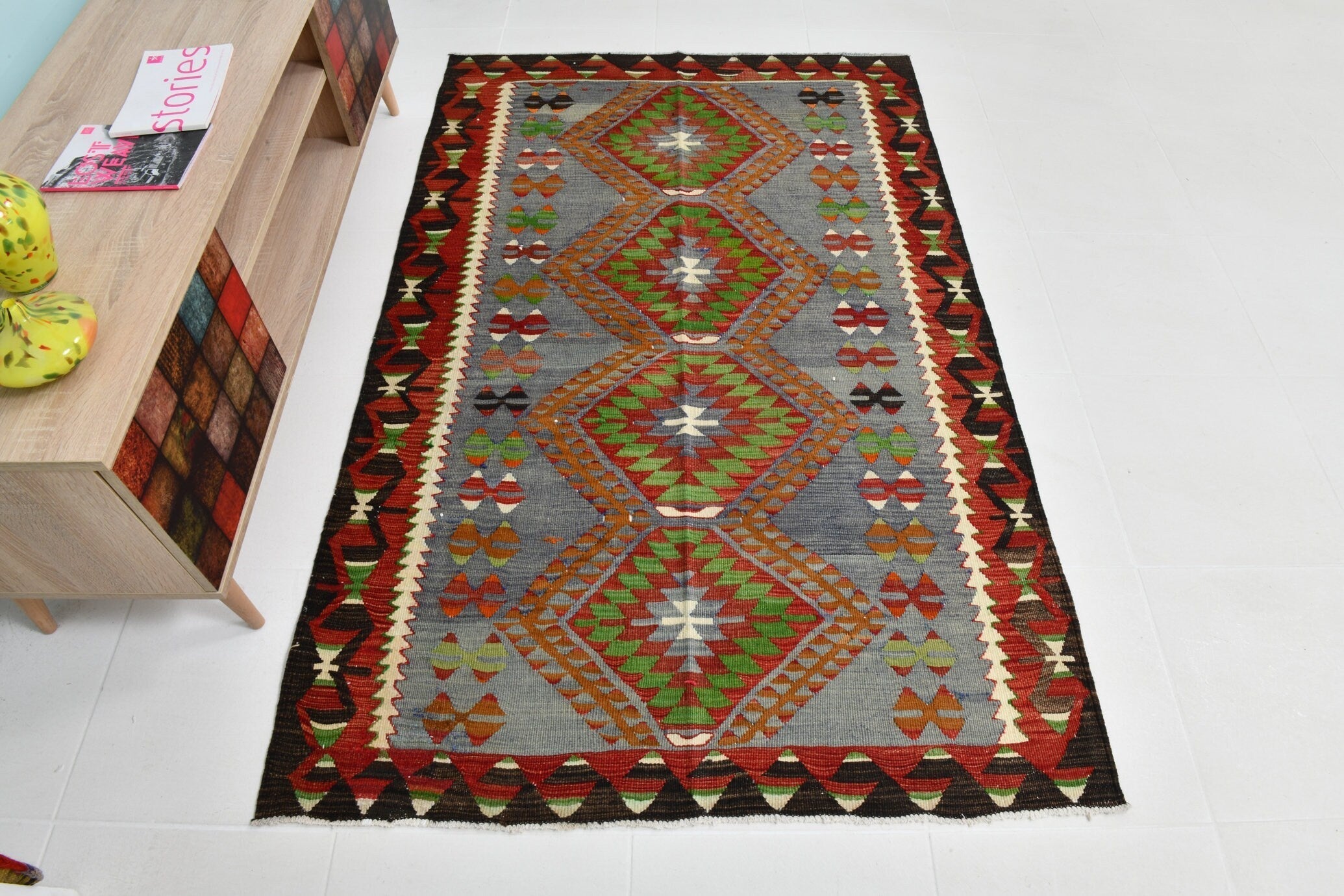 Turkish Kilim Old Rug 4’0’’ x 6’3’’